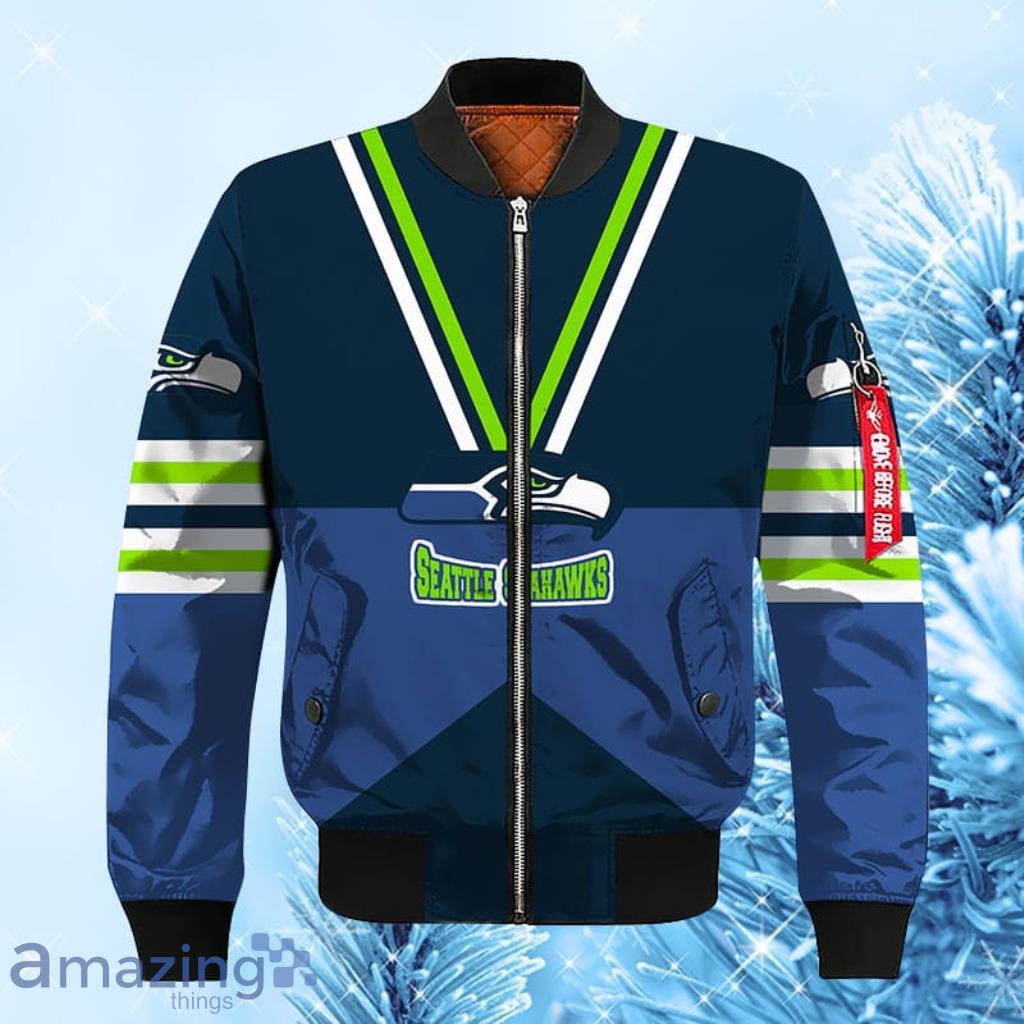 NFL Seattle Seahawks Blue Bomber Jacket 3D - NFL Seattle Seahawks Blue Bomber Jacket 3D NFL Seattle Seahawks Blue Bomber Jacket 3D - NFL Seattle Seahawks Blue Bomber Jacket 3D