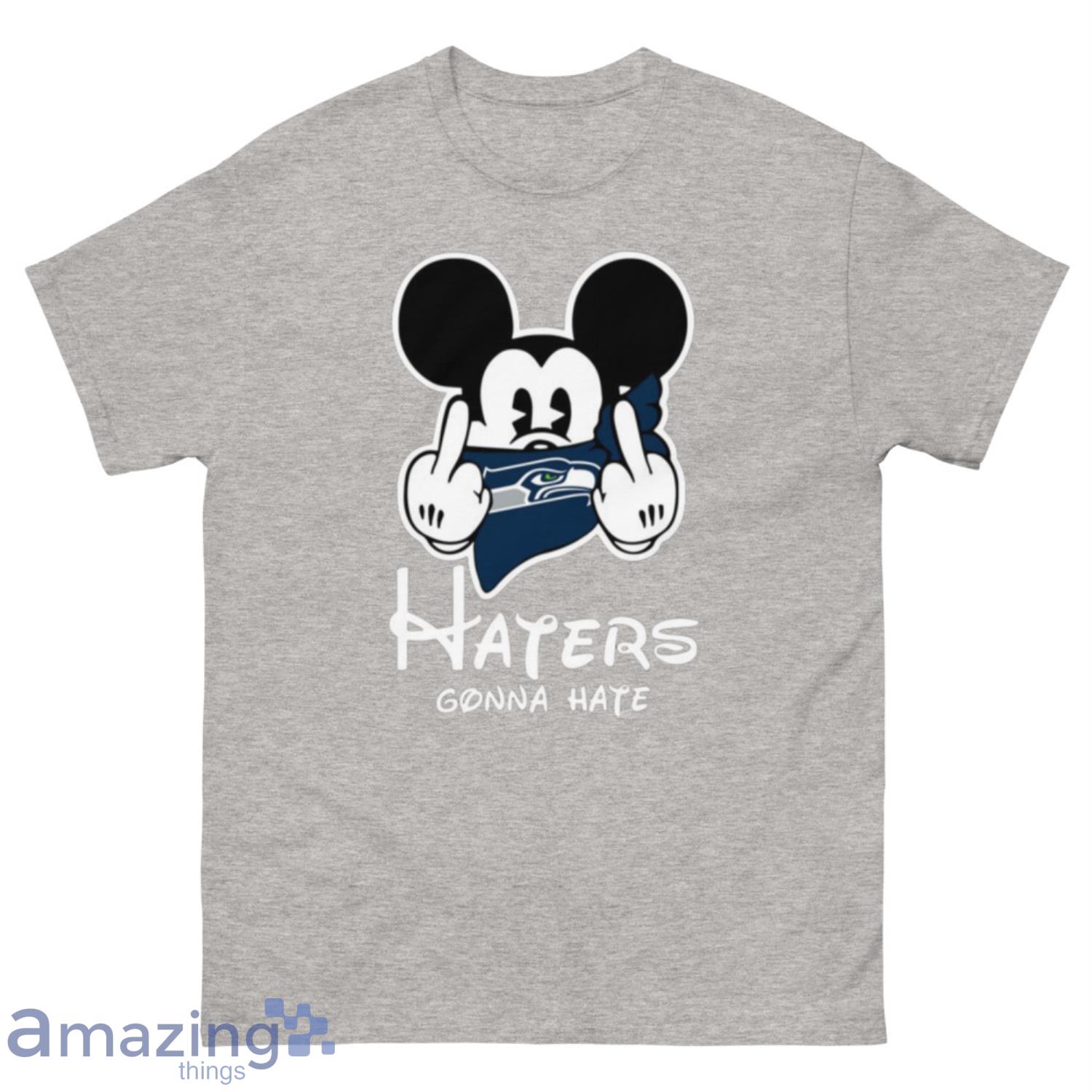 NFL Seattle Seahawks Haters Gonna Hate Mickey Mouse Disney Football T-Shirt Sweatshirt Hoodie - 500 Men’s Classic Tee Gildan-2