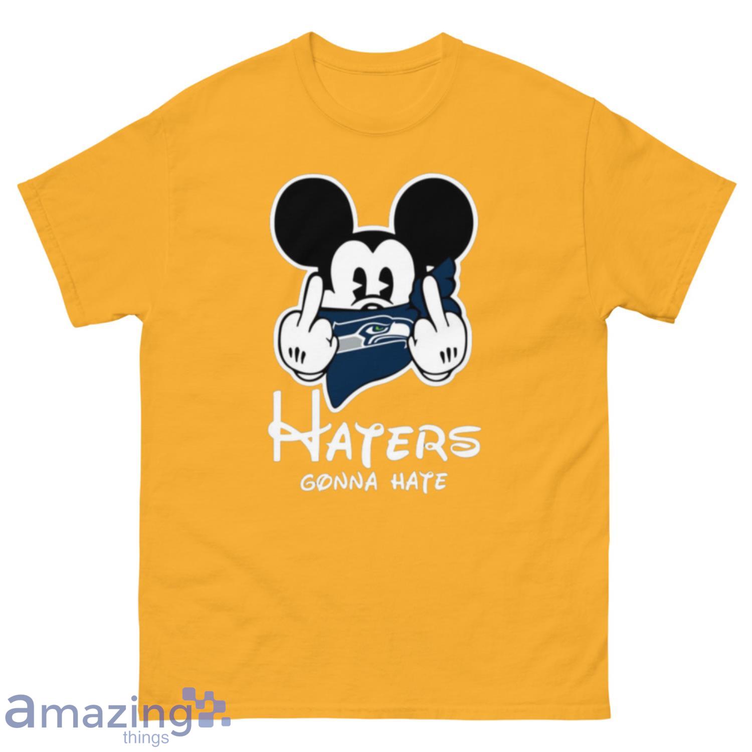 NFL Seattle Seahawks Haters Gonna Hate Mickey Mouse Disney Football T-Shirt Sweatshirt Hoodie - 500 Men’s Classic Tee Gildan-1