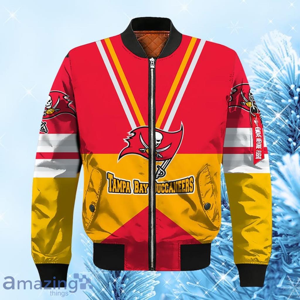 NFL Tampa Bay Buccaneers Red Yellow Bomber Jacket 3D For Fans - NFL Tampa Bay Buccaneers Red Yellow Bomber Jacket 3D For Fans