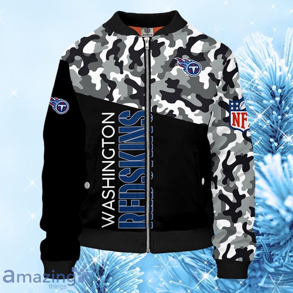 NFL Tennessee Titans Camouflage Blue Bomber Jacket 3D - NFL Tennessee Titans Camouflage Blue Bomber Jacket 3D