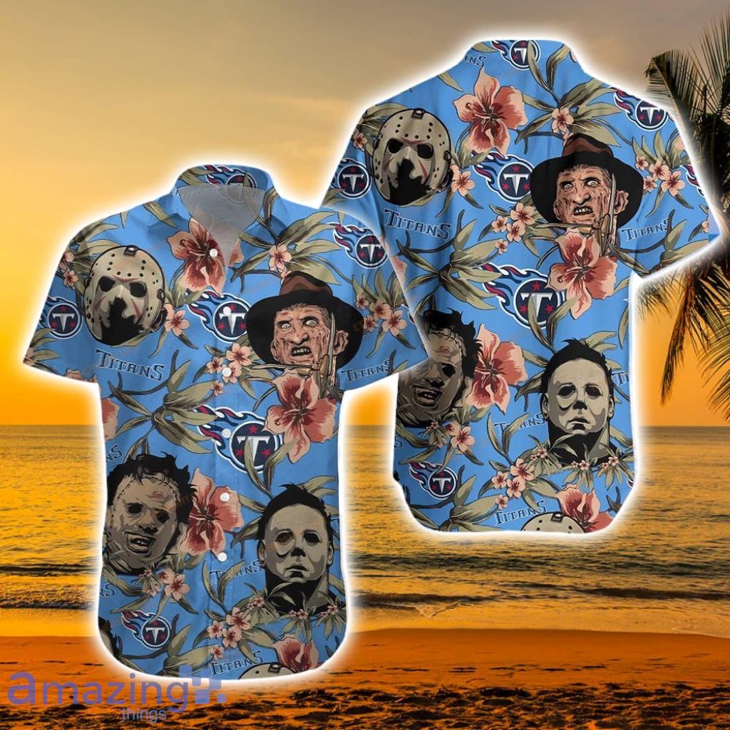 NFL Tennessee Titans Horror Movie Character Halloween Tropical Hawaiian Shirt - 1