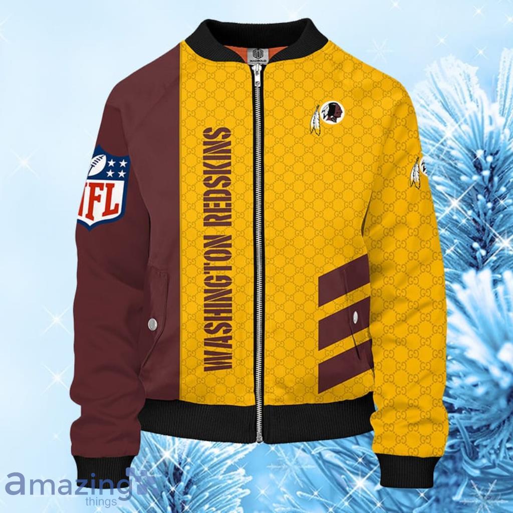 NFL Washington Redskins Yellow Bomber Jacket 3D - NFL Washington Redskins Yellow Bomber Jacket 3D