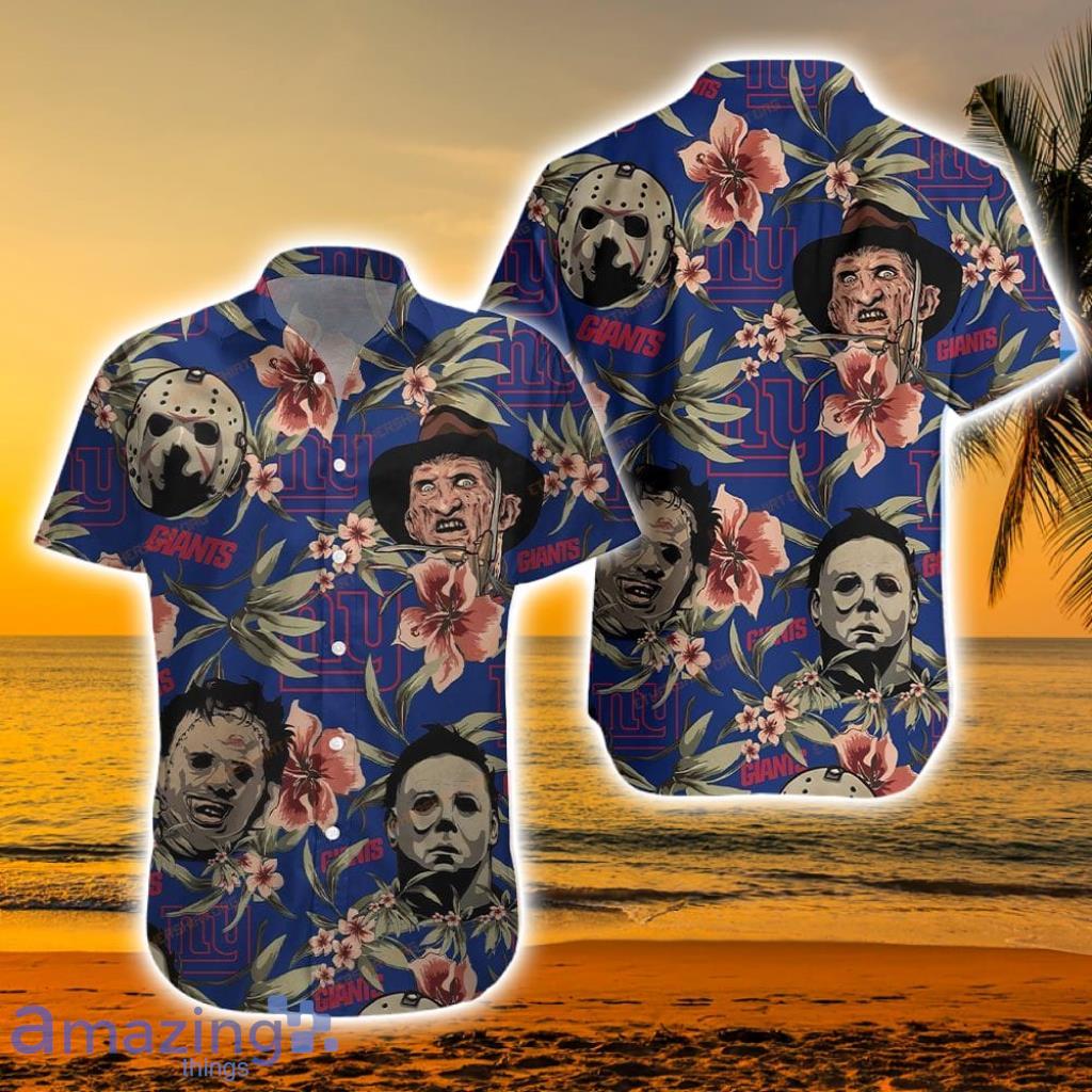 NFL York Giants Horror Movie Character Halloween Tropical Hawaiian Shirt - 1