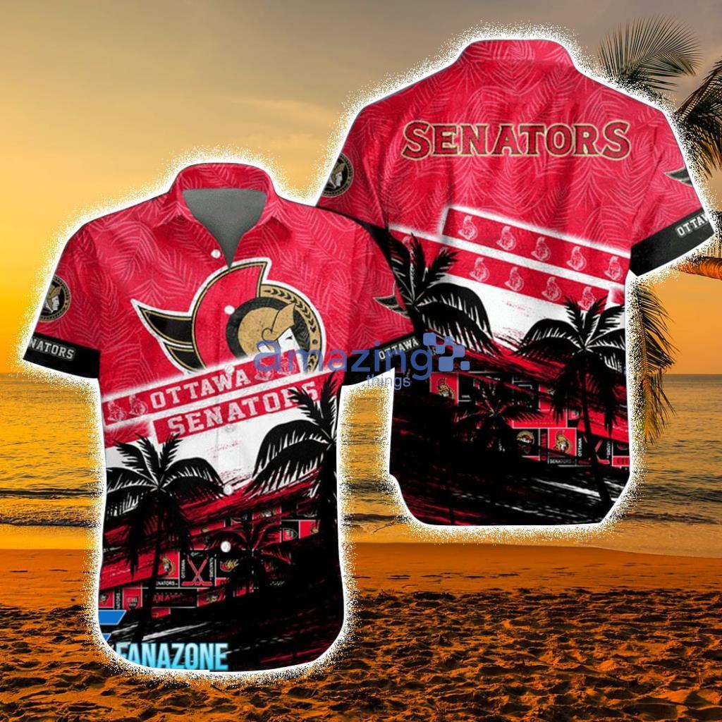 NHL Ottawa Senators Coconut Tree Beach Aloha Hawaiian Shirt - NHL Ottawa Senators Coconut Tree Beach Aloha Hawaiian Shirt