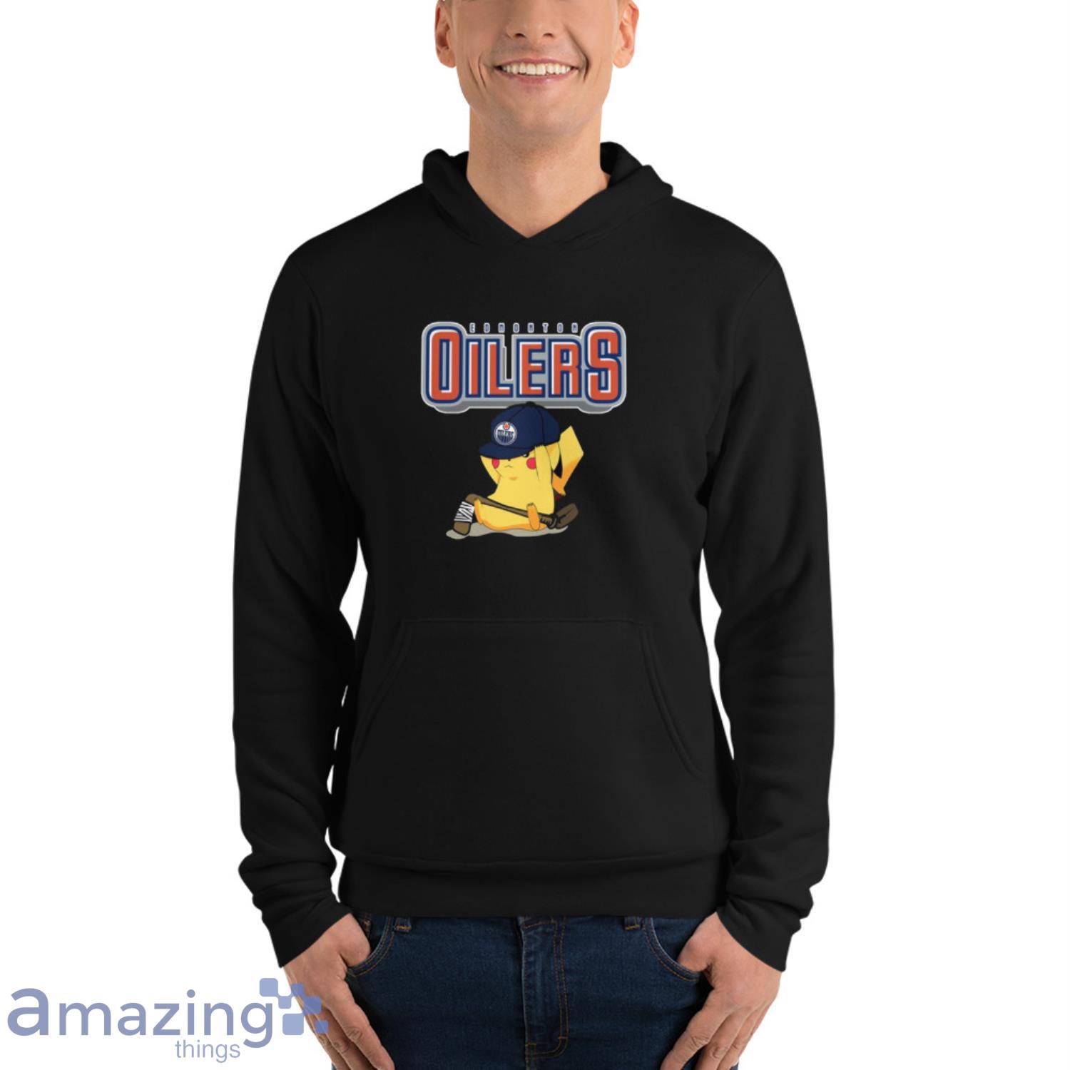 NHL Pikachu Hockey Sports Edmonton Oilers T Shirt image NHL Pikachu Hockey Sports Edmonton Oilers T Shirt - Unisex Fleece Pullover Hoodie