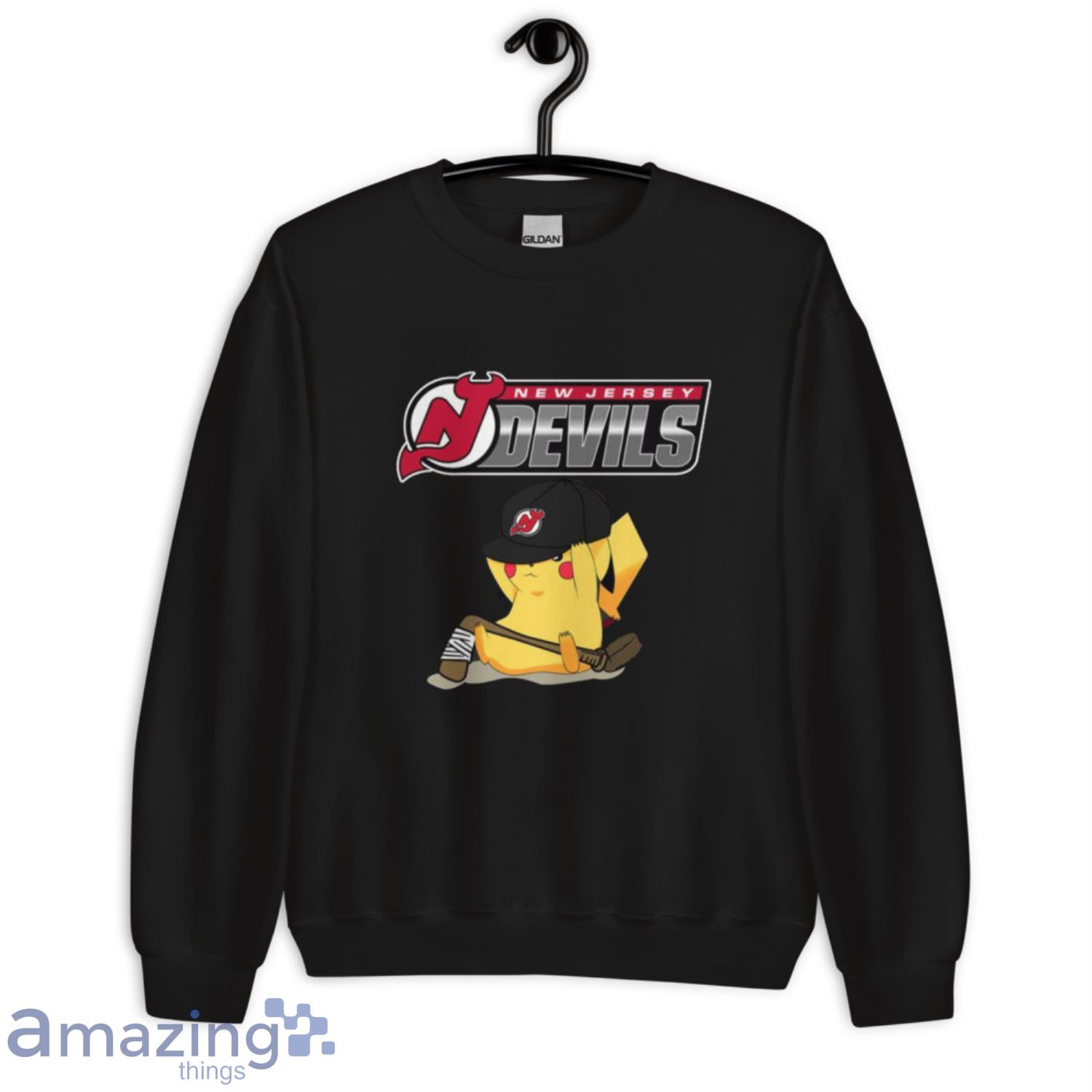 NHL Pikachu Hockey Sports New Jersey Devils T Shirt image NHL Pikachu Hockey Sports New Jersey Devils T Shirt - Unisex Crewneck Sweatshirt