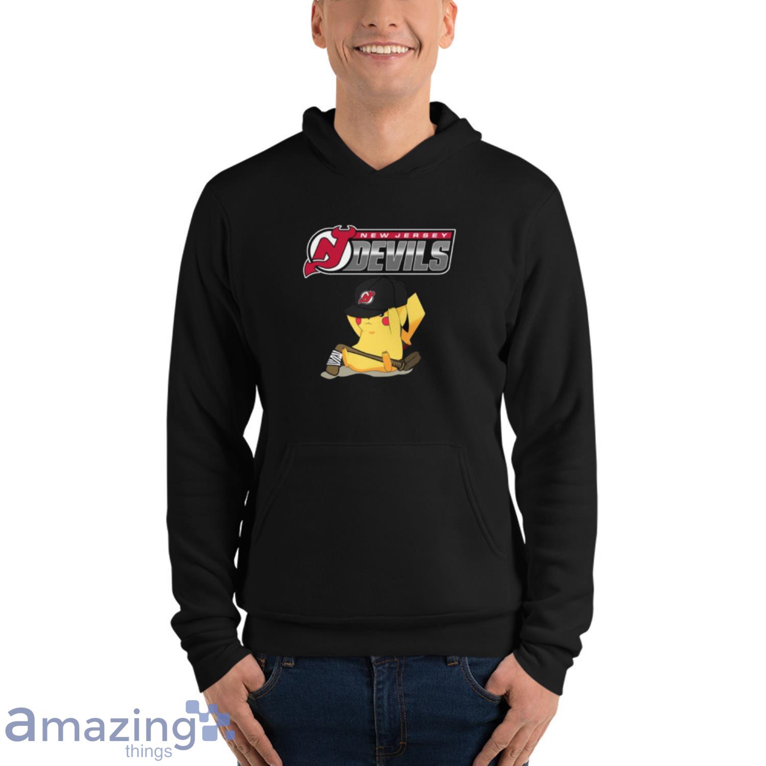 NHL Pikachu Hockey Sports New Jersey Devils T Shirt image NHL Pikachu Hockey Sports New Jersey Devils T Shirt - Unisex Fleece Pullover Hoodie