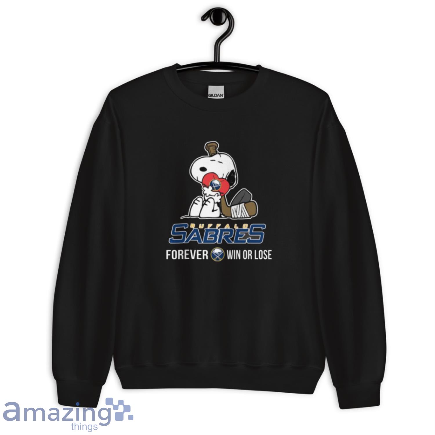 NHL The Peanuts Movie Snoopy Forever Win Or Lose Hockey Buffalo Sabres T Shirt image NHL The Peanuts Movie Snoopy Forever Win Or Lose Hockey Buffalo Sabres T Shirt - Unisex Crewneck Sweatshirt