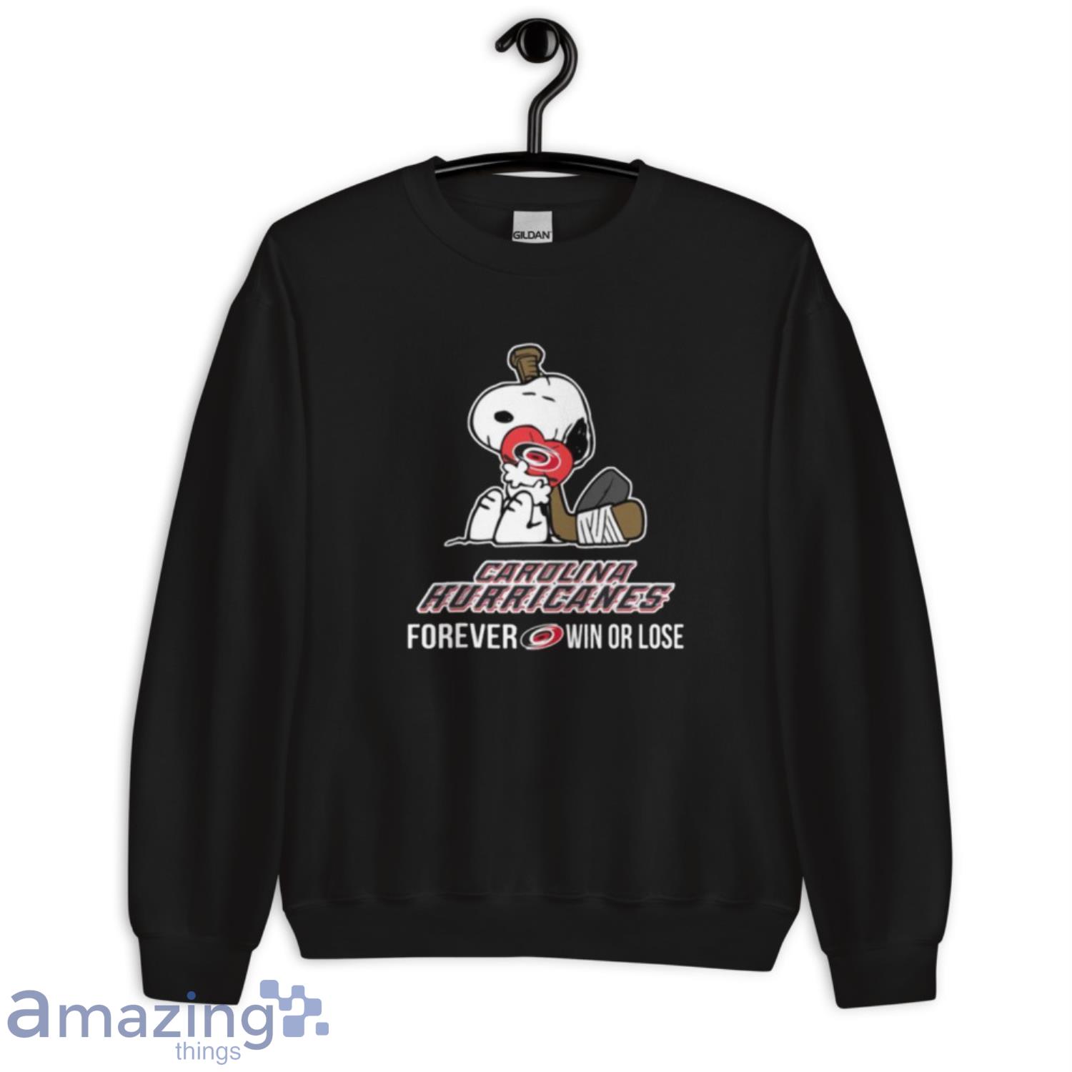 NHL The Peanuts Movie Snoopy Forever Win Or Lose Hockey Carolina Hurricanes T Shirt image NHL The Peanuts Movie Snoopy Forever Win Or Lose Hockey Carolina Hurricanes T Shirt - Unisex Crewneck Sweatshirt