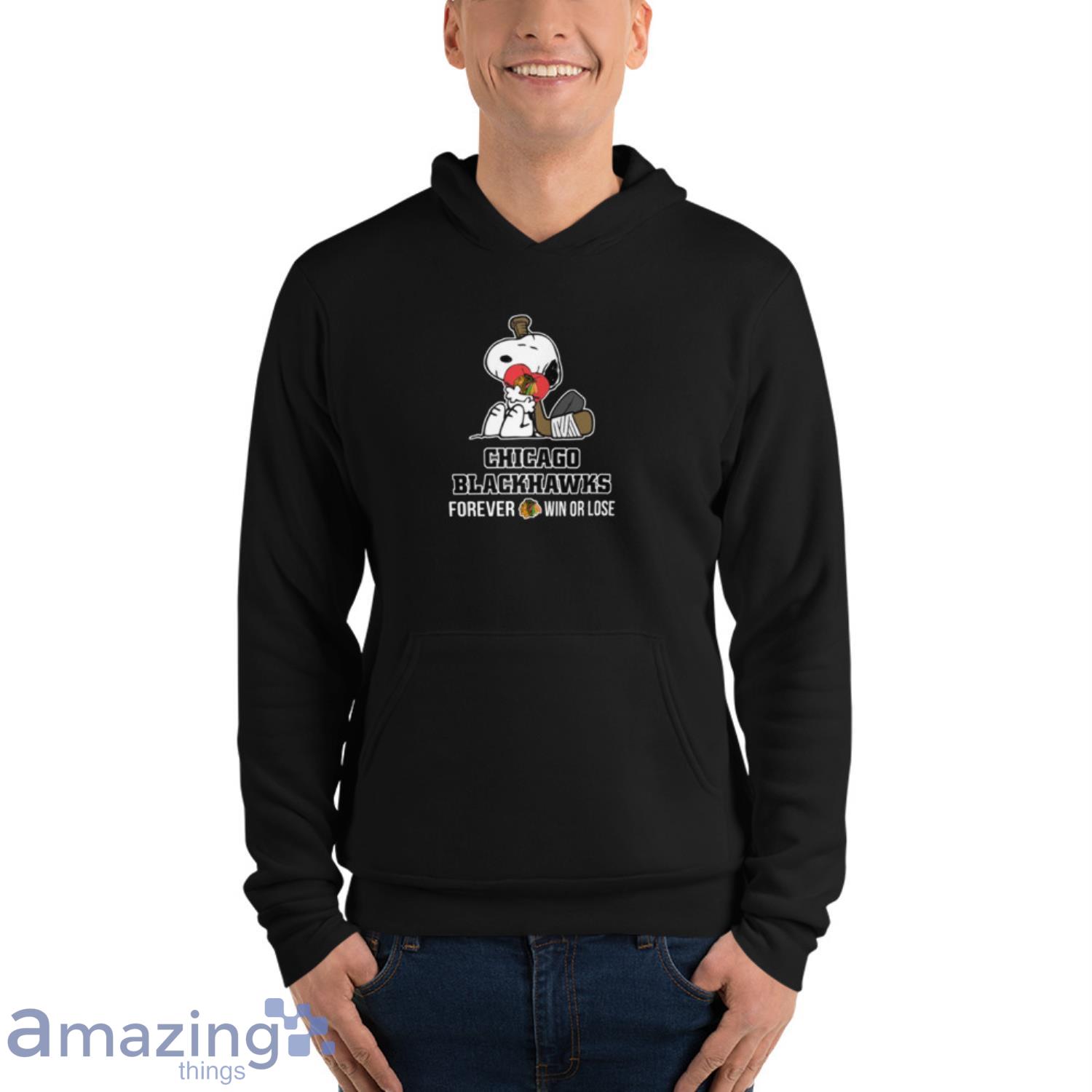 NHL The Peanuts Movie Snoopy Forever Win Or Lose Hockey Chicago Blackhawks T Shirt image NHL The Peanuts Movie Snoopy Forever Win Or Lose Hockey Chicago Blackhawks T Shirt - Unisex Fleece Pullover Hoodie