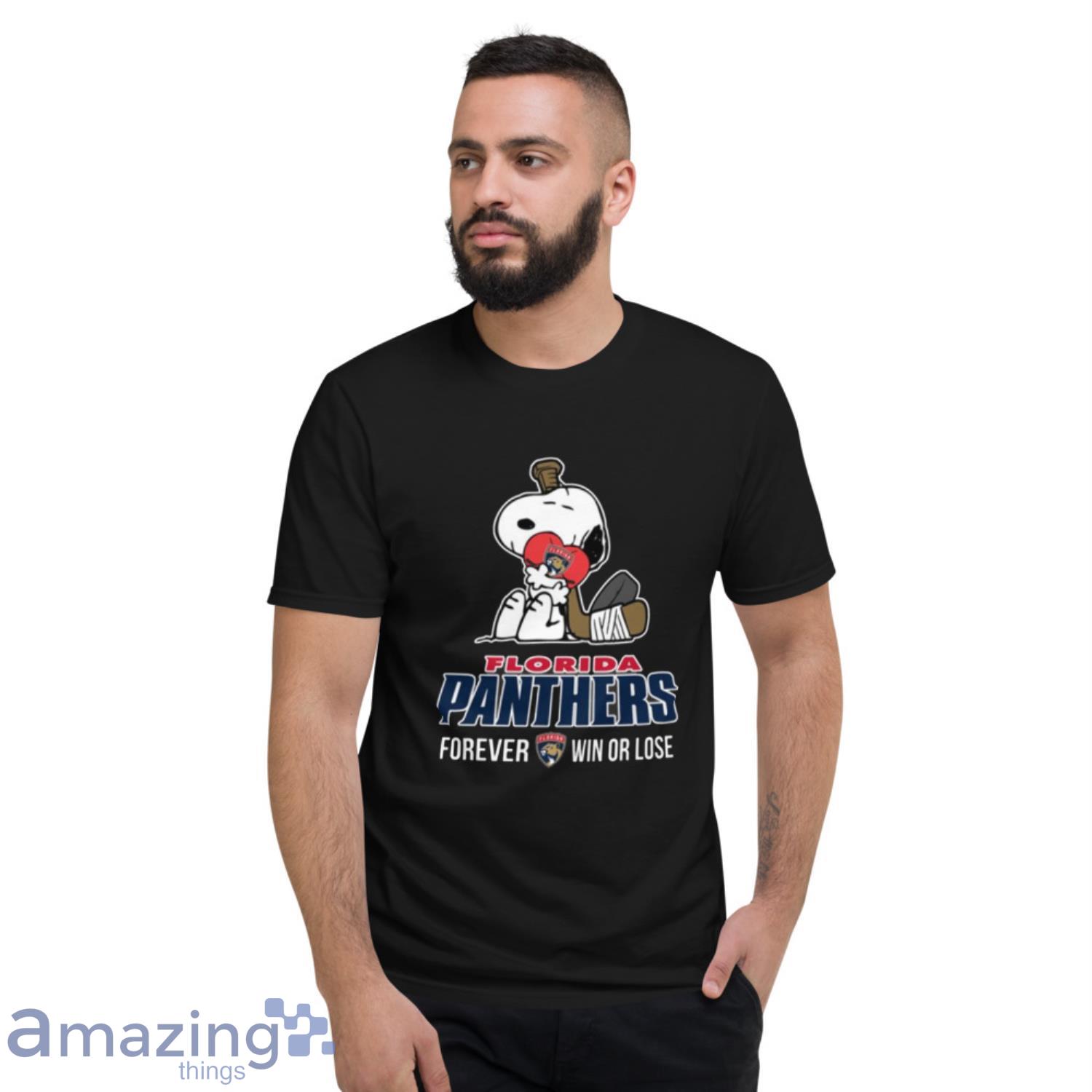 NHL The Peanuts Movie Snoopy Forever Win Or Lose Hockey Florida Panthers T Shirt image NHL The Peanuts Movie Snoopy Forever Win Or Lose Hockey Florida Panthers T Shirt - Short Sleeve T-Shirt