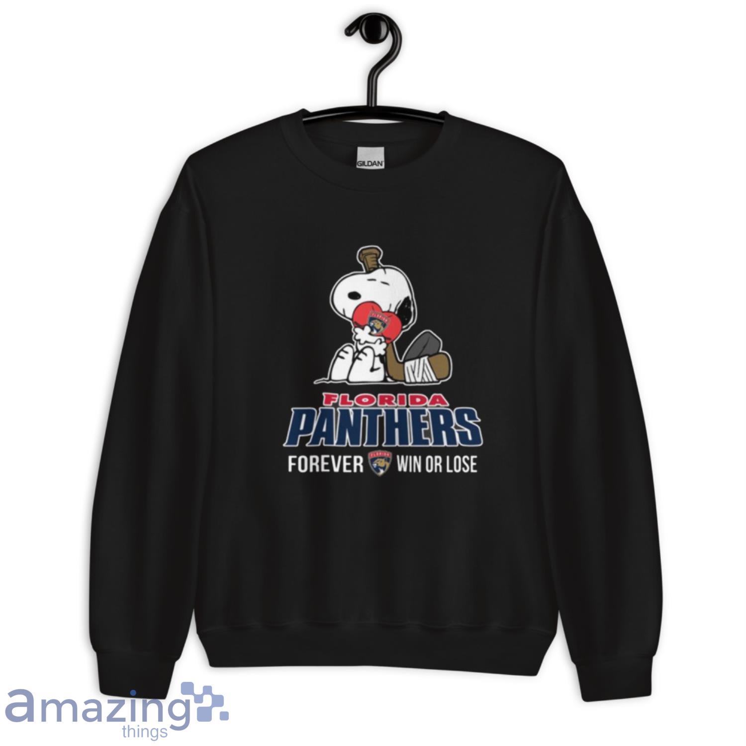 NHL The Peanuts Movie Snoopy Forever Win Or Lose Hockey Florida Panthers T Shirt image NHL The Peanuts Movie Snoopy Forever Win Or Lose Hockey Florida Panthers T Shirt - Unisex Crewneck Sweatshirt