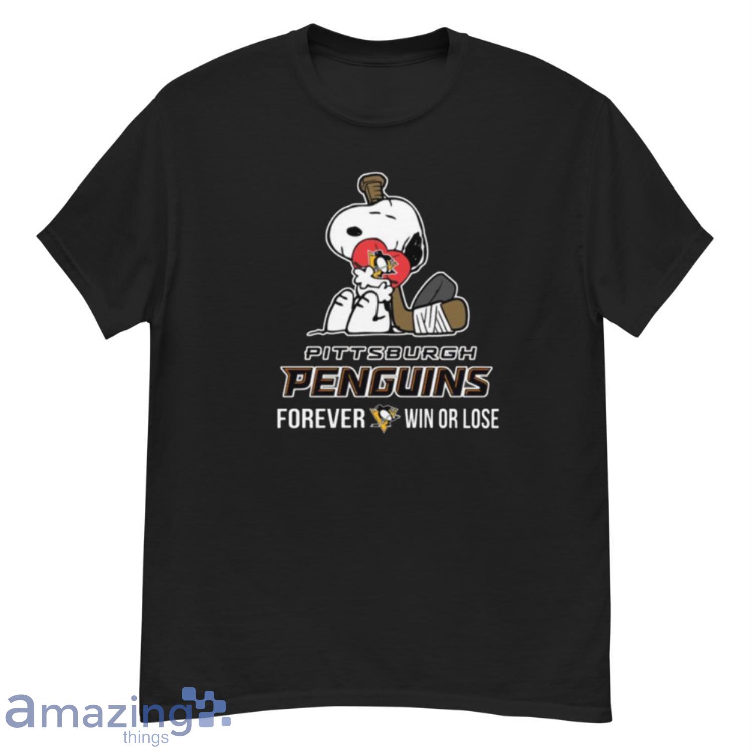 NHL The Peanuts Movie Snoopy Forever Win Or Lose Hockey Pittsburgh Penguins T Shirt - G500 Men’s Classic T-Shirt