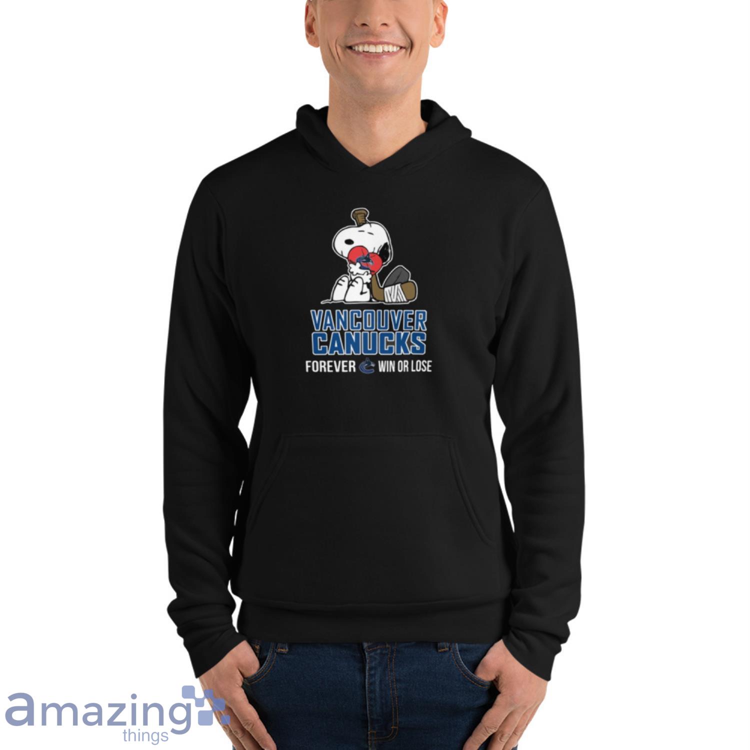 NHL The Peanuts Movie Snoopy Forever Win Or Lose Hockey Vancouver Canucks T Shirt image NHL The Peanuts Movie Snoopy Forever Win Or Lose Hockey Vancouver Canucks T Shirt - Unisex Fleece Pullover Hoodie