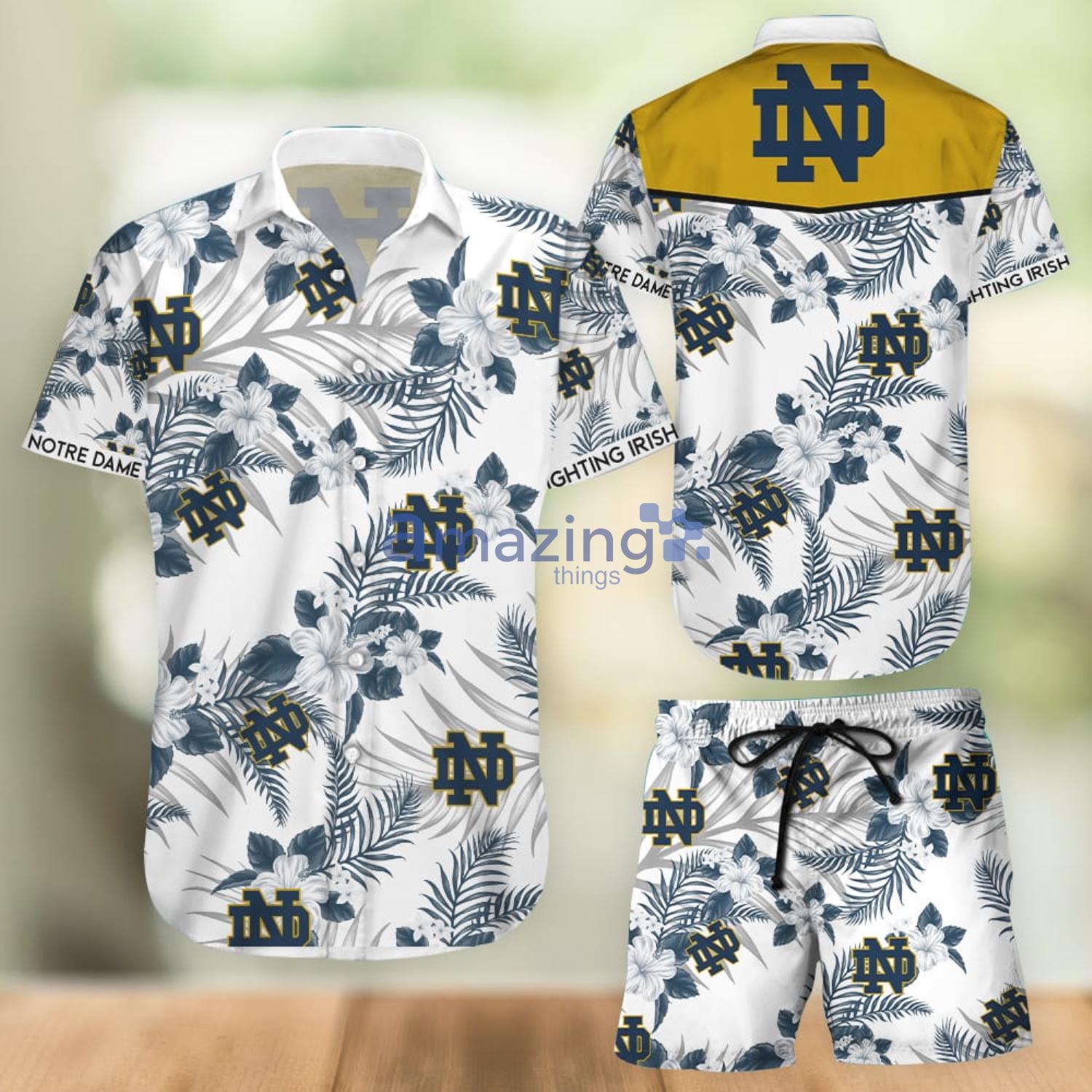 Notre Dame Fighting Irish Hawaiian Shirt And Shorts Product Photo 1