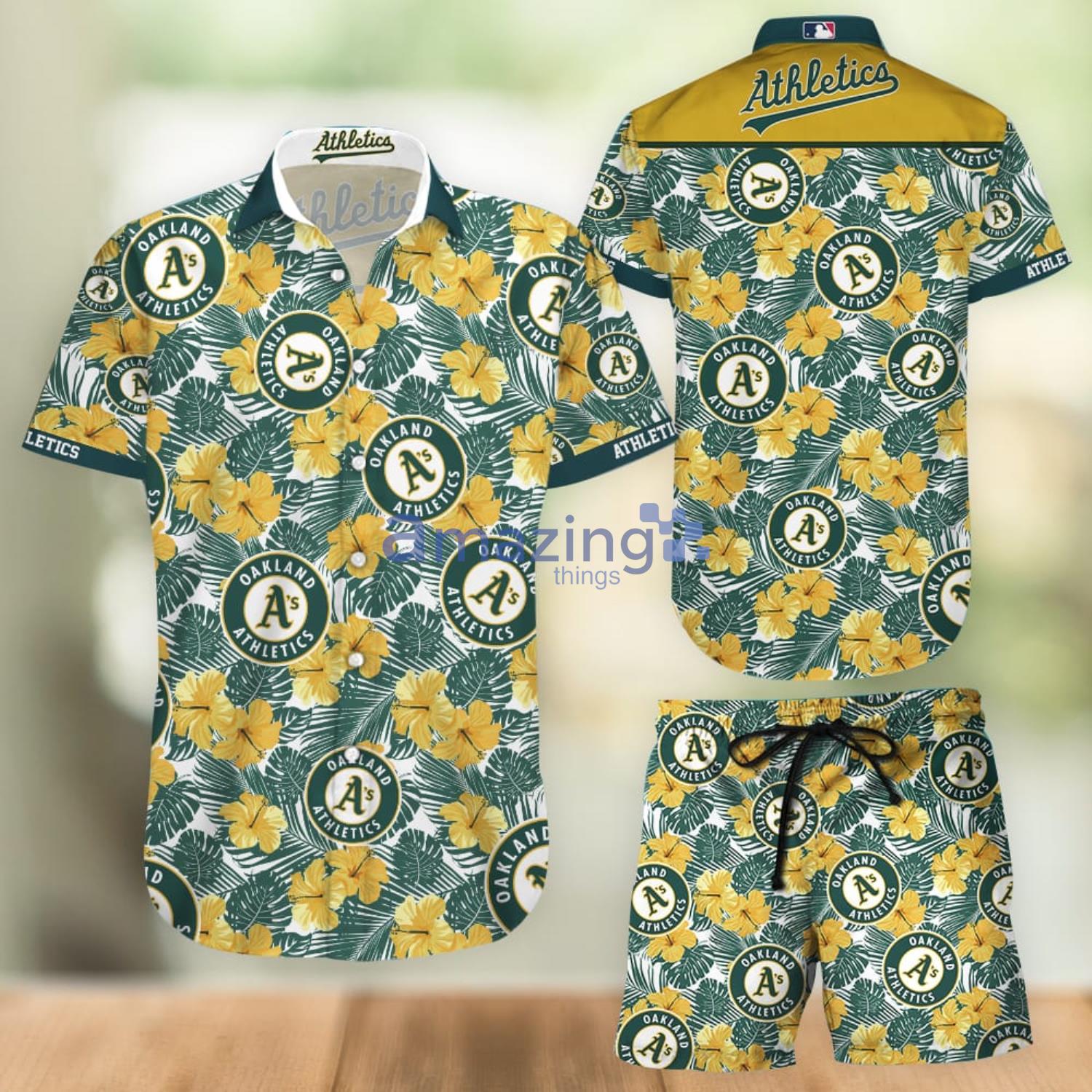 Oakland Athletics Tropical Pattern Hawaiian Shirt And Shorts