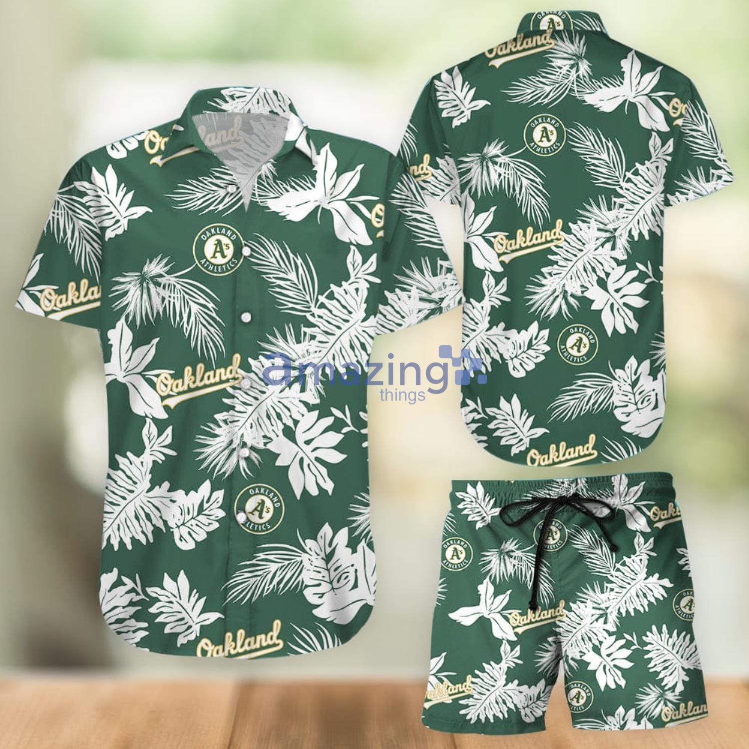 Oakland Athletics Tropical Pattern Hawaiian Shirt And Shorts