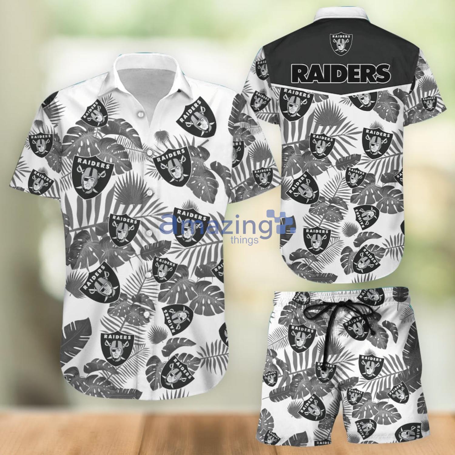 Oakland Raiders Aloha Combo Hawaiian Shirt And Shorts Gift For Summer Vacation Product Photo 1