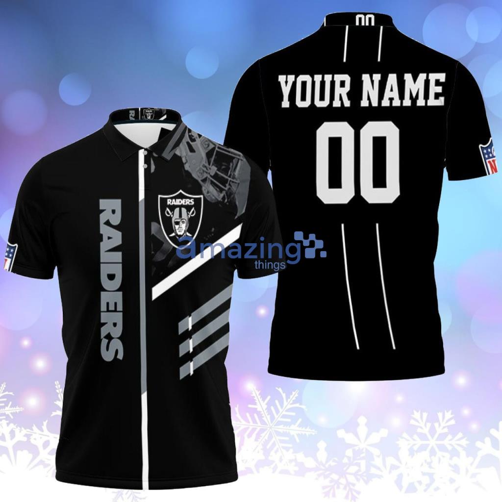 Oakland Raiders Nfl Go Raiders Personalized Black Polo Shirt