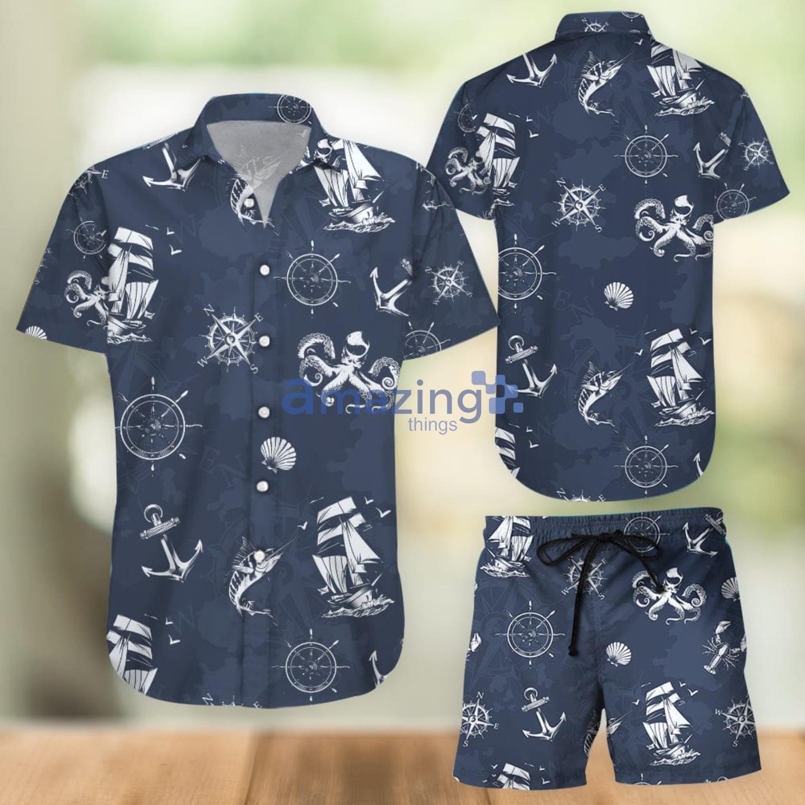 Ocean Combo Hawaiian Shirt And Shorts Summer Set Holiday Gift Product Photo 1