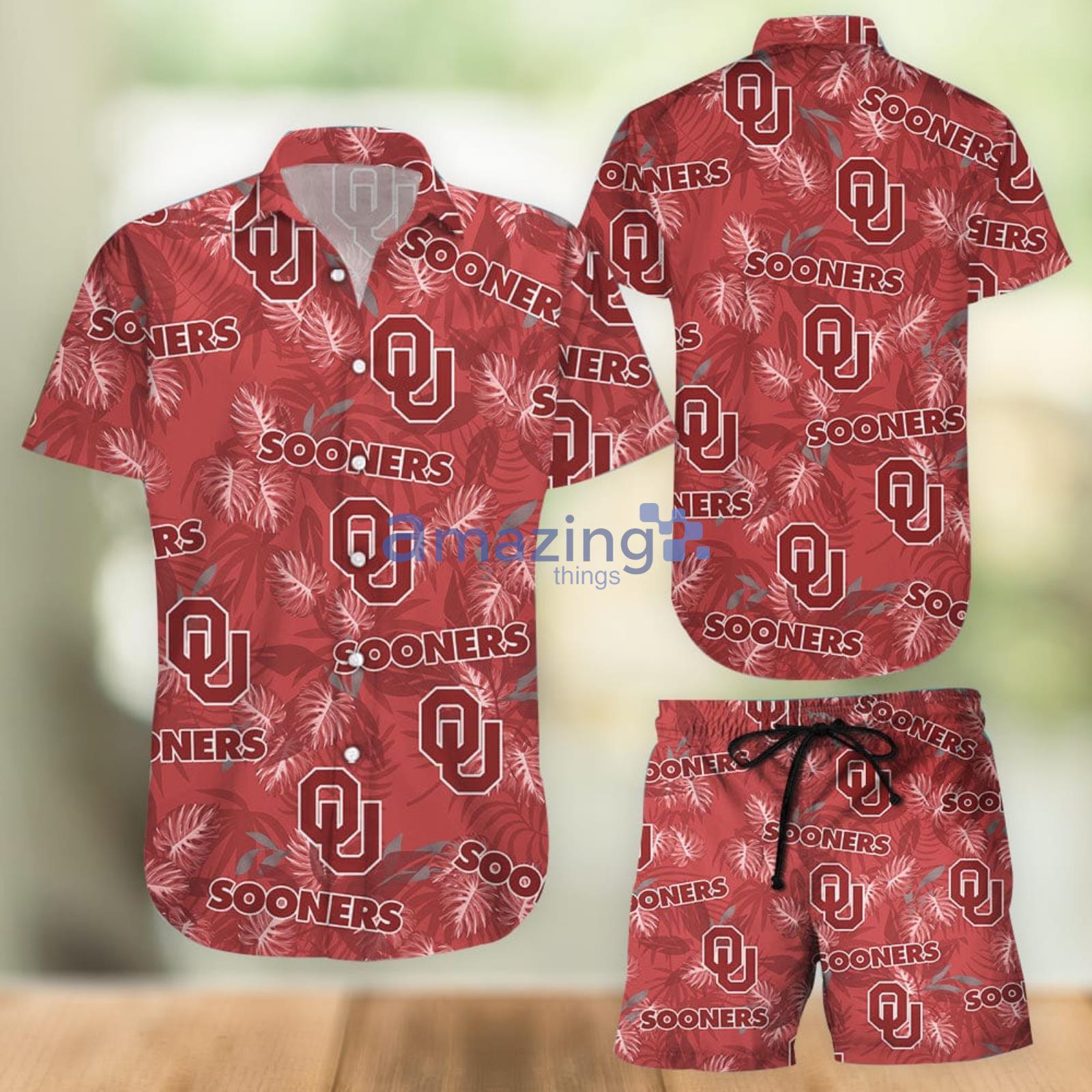 Oklahoma Sooners Aloha Shirt Hawaiian Aloha Shirt Hawaiian Shorts Beach Short Shirt Product Photo 1