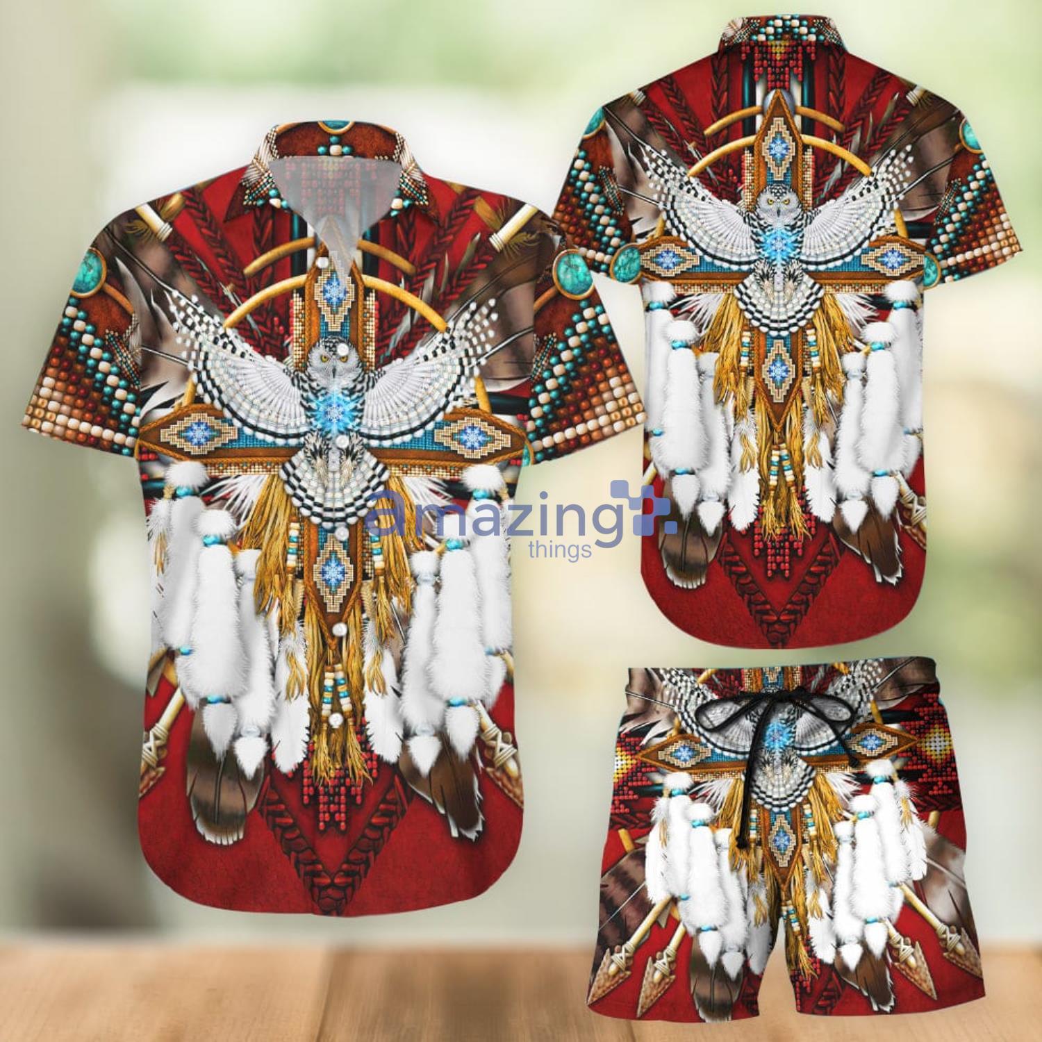 Owl Shirts Native American Owl Unisex Hawaiian Shirt And Shorts Owl  Anniversary Gift