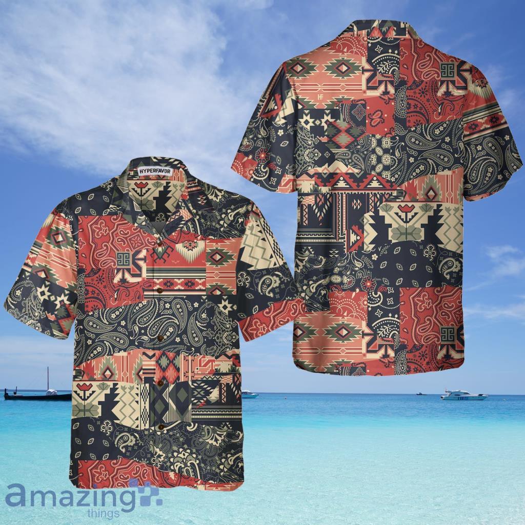 Paisley And Motifs Abstract Pattern Native American Hawaiian Shirt - Paisley And Motifs Abstract Pattern Native American Hawaiian Shirt