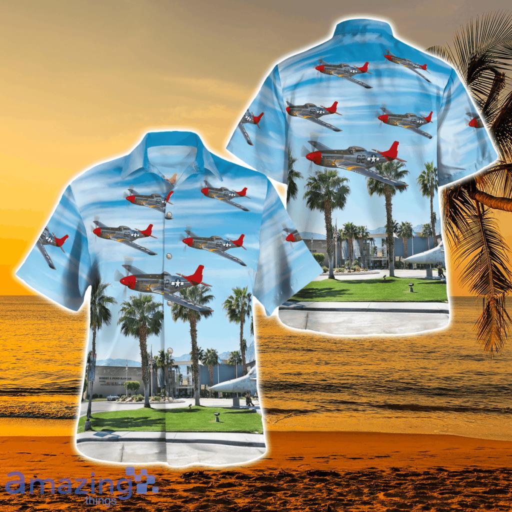 Palm Springs Air Museum P-51d Mustang Hawaiian Shirt - Palm Springs Air Museum P-51d Mustang Hawaiian Shirt