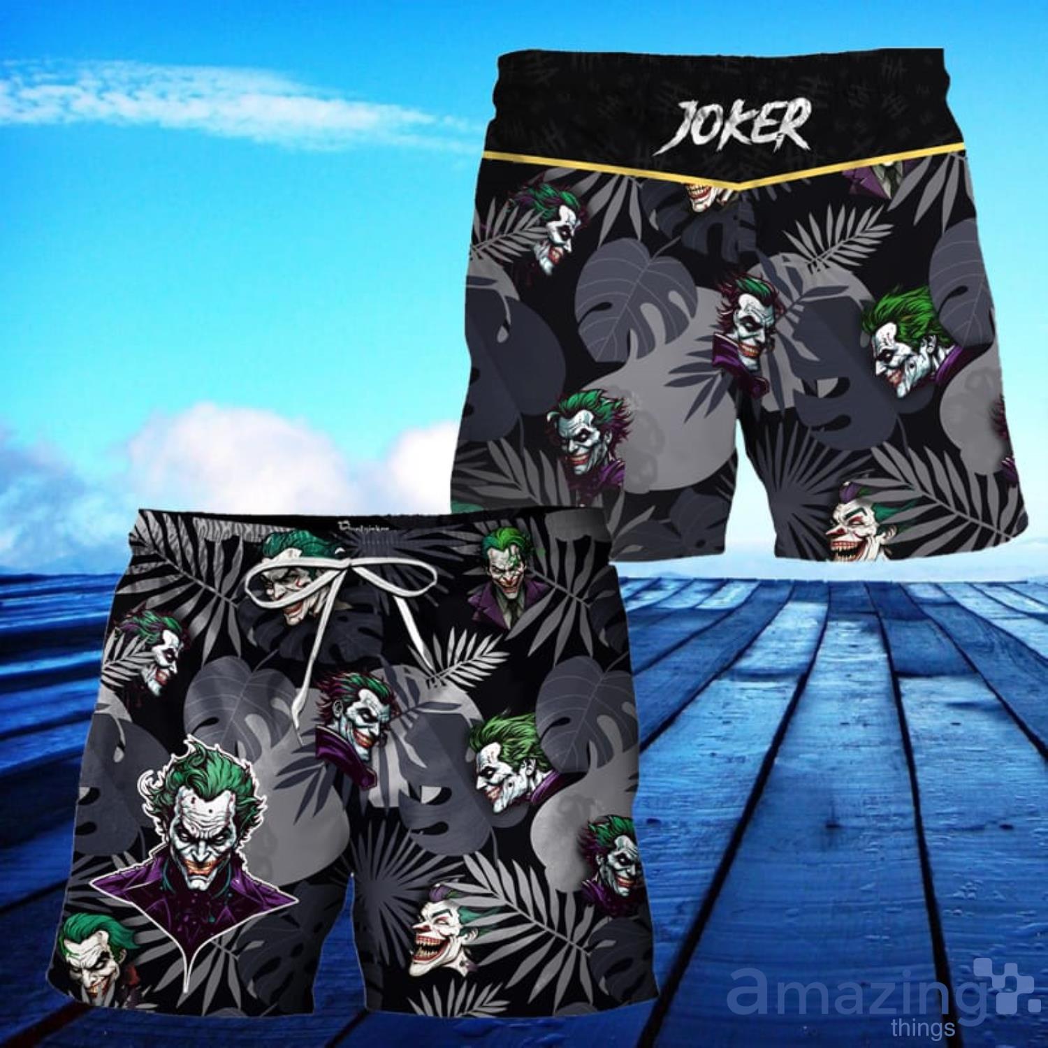 Palm Tree The Joker Smiling Teeth All Over Print Hawaiian Short Product Photo 1