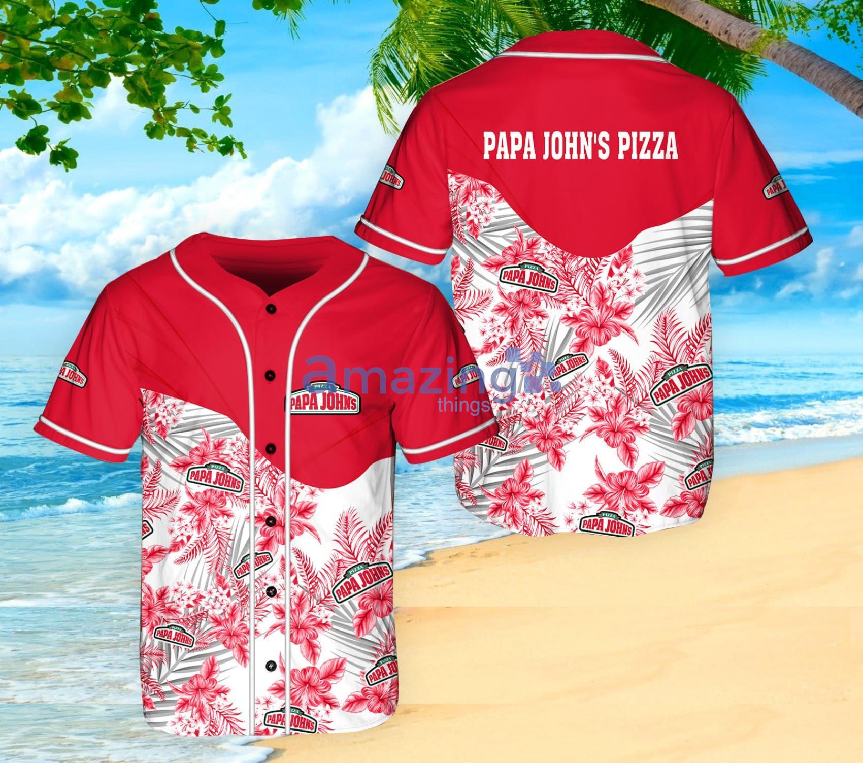 Papa John's Pizza Flower Print Summer Gift Baseball Jersey Shirt Product Photo 1