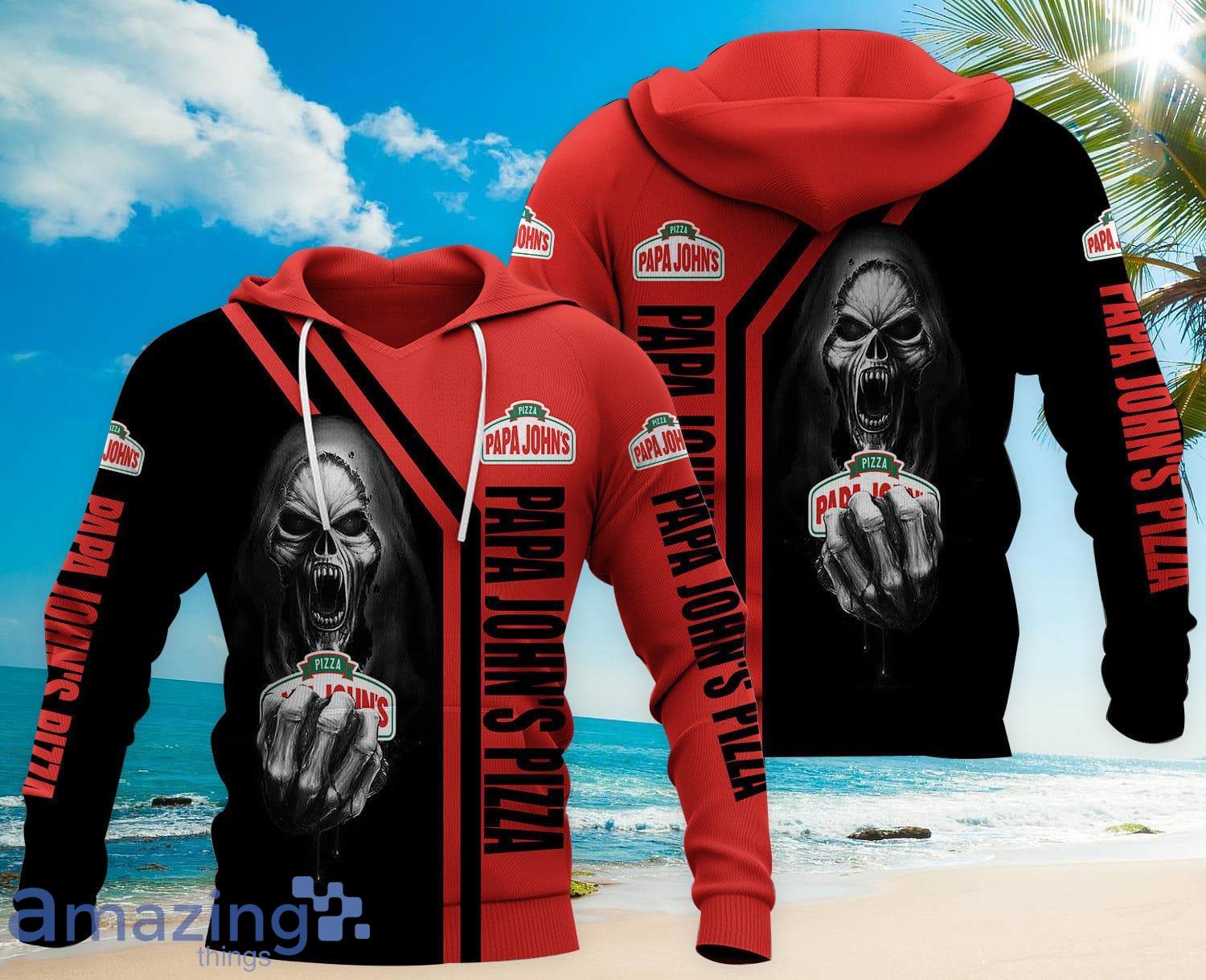 Papa John's Pizza Skull All Over Printed 3D Hoodie Zip Hoodie Product Photo 1