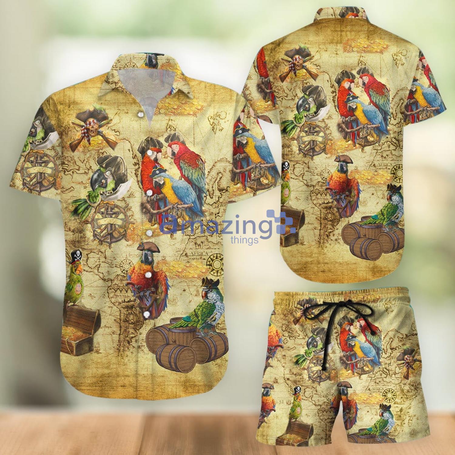 Parrots Amazing Pirate Parrots Hawaiian Shirt And Shorts Best Gift For Summer Product Photo 1