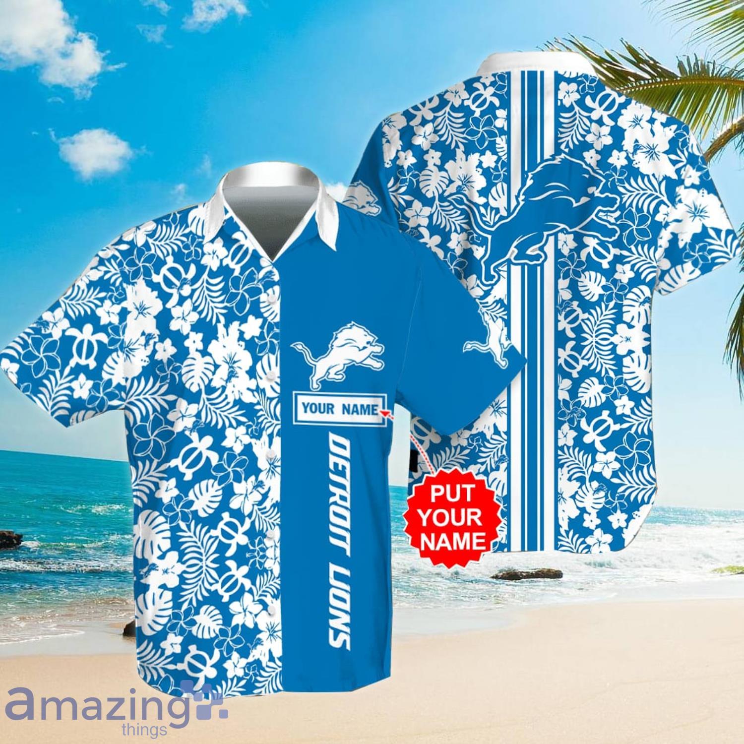 Personalized Detroit Lions Hawaiian Shirt, Mascot And Tropical Pattern,  Best Hawaiian Shirts - Perfect Gifts For Your Loved Ones