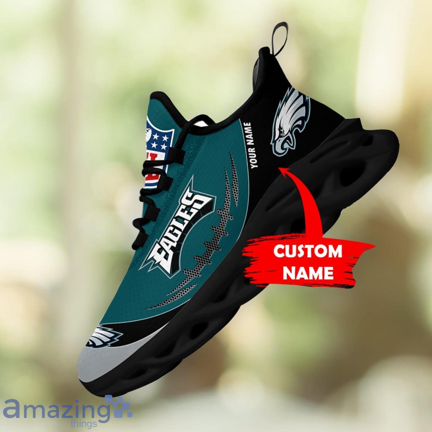 Philadelphia Eagles Personalized Name NFL Max Soul Shoes Men And Women For  Fans