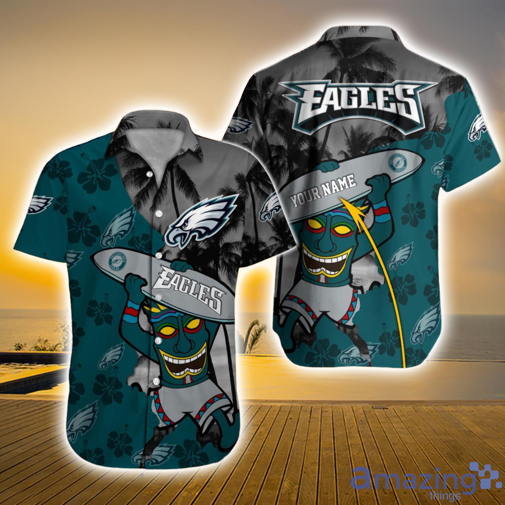 Personalized NFL Philadelphia Eagles Custom Name Coconut Tree Hawaiian  Shirt V3 in 2023