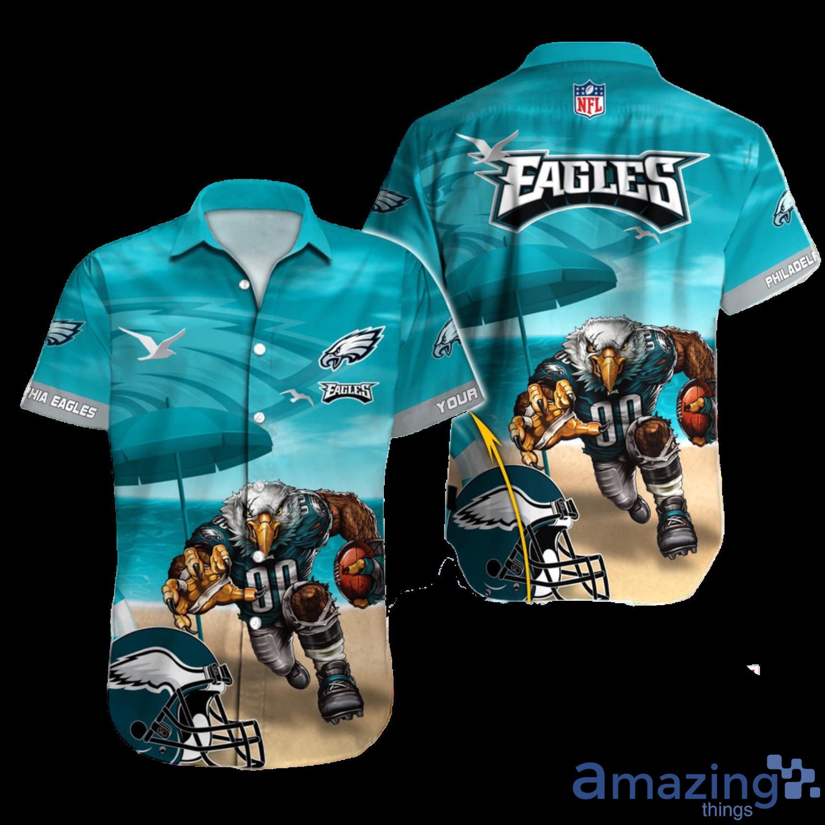 Philadelphia Eagles NFL Custom Name Short Sleeves Summer Hawaiian Shirt