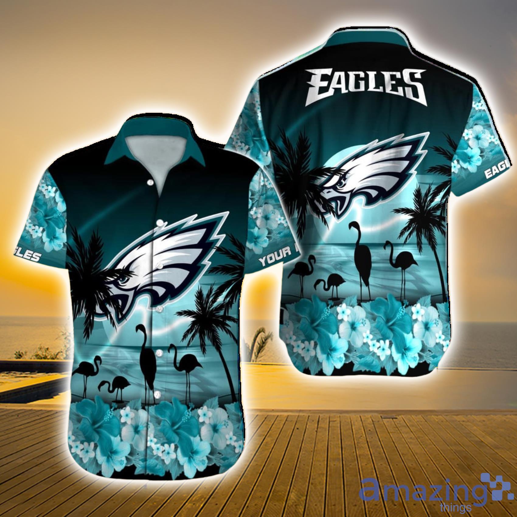 Philadelphia Eagles NFL Mens Flamingo Hawaiian Shirt - YesItCustom