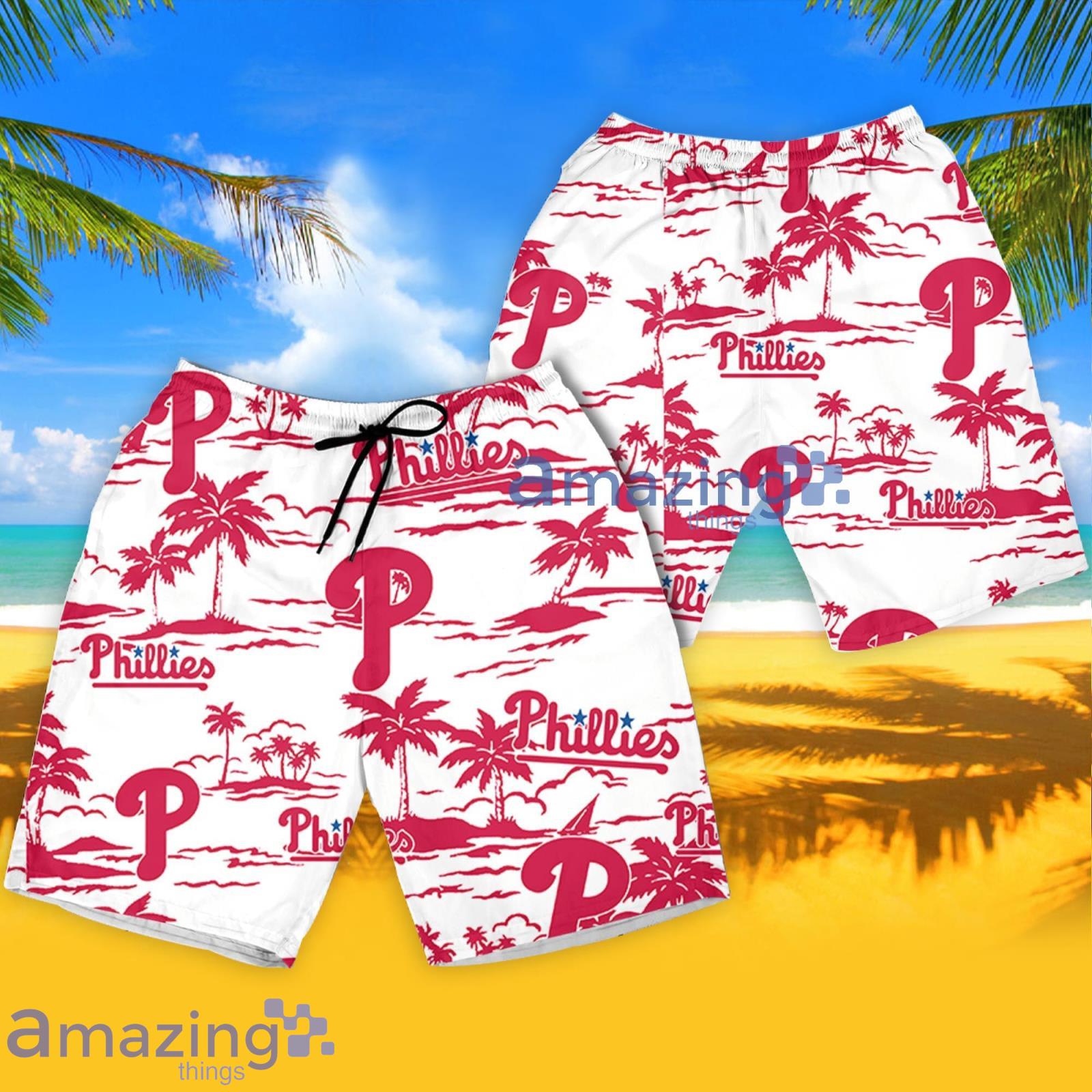 Philadelphia Phillies Vintage Sea Island Pattern Hawaiian Shirt And Shorts  Gift For Summer