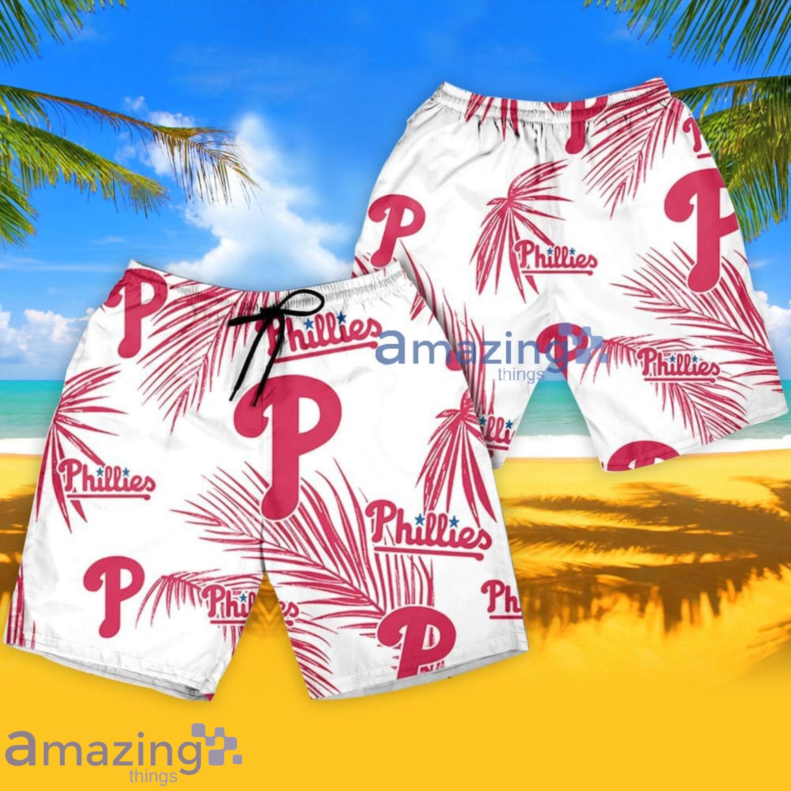 Philadelphia Phillies Short Sleeve Aloha Hawaiian Shirt And Shorts Beach  Gift - Banantees