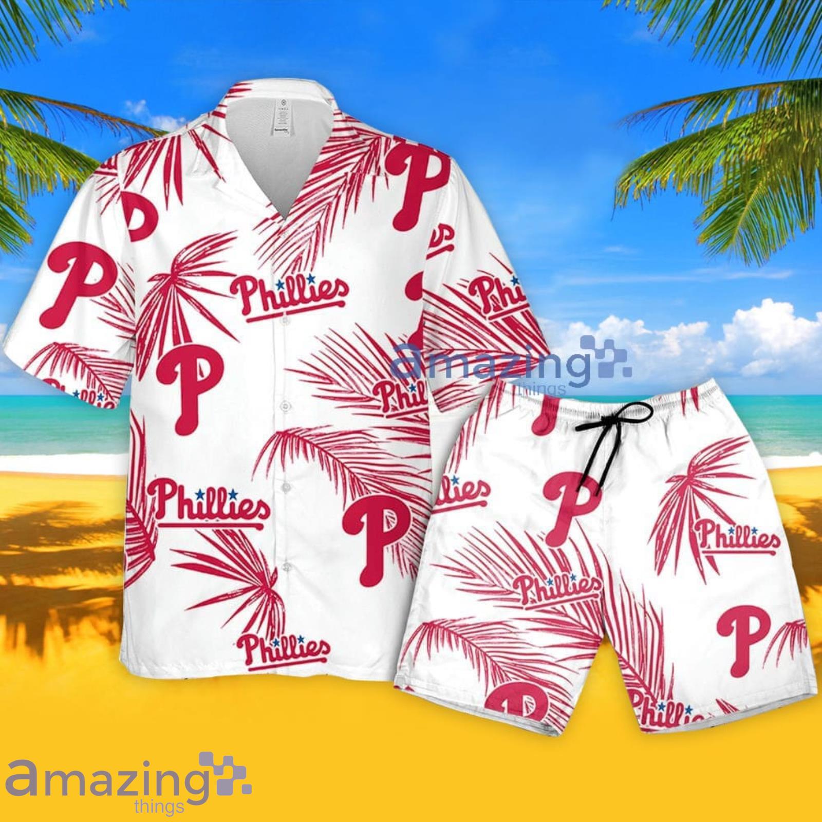 Philadelphia Phillies Short Sleeve Aloha Hawaiian Shirt And Shorts Beach  Gift - Banantees