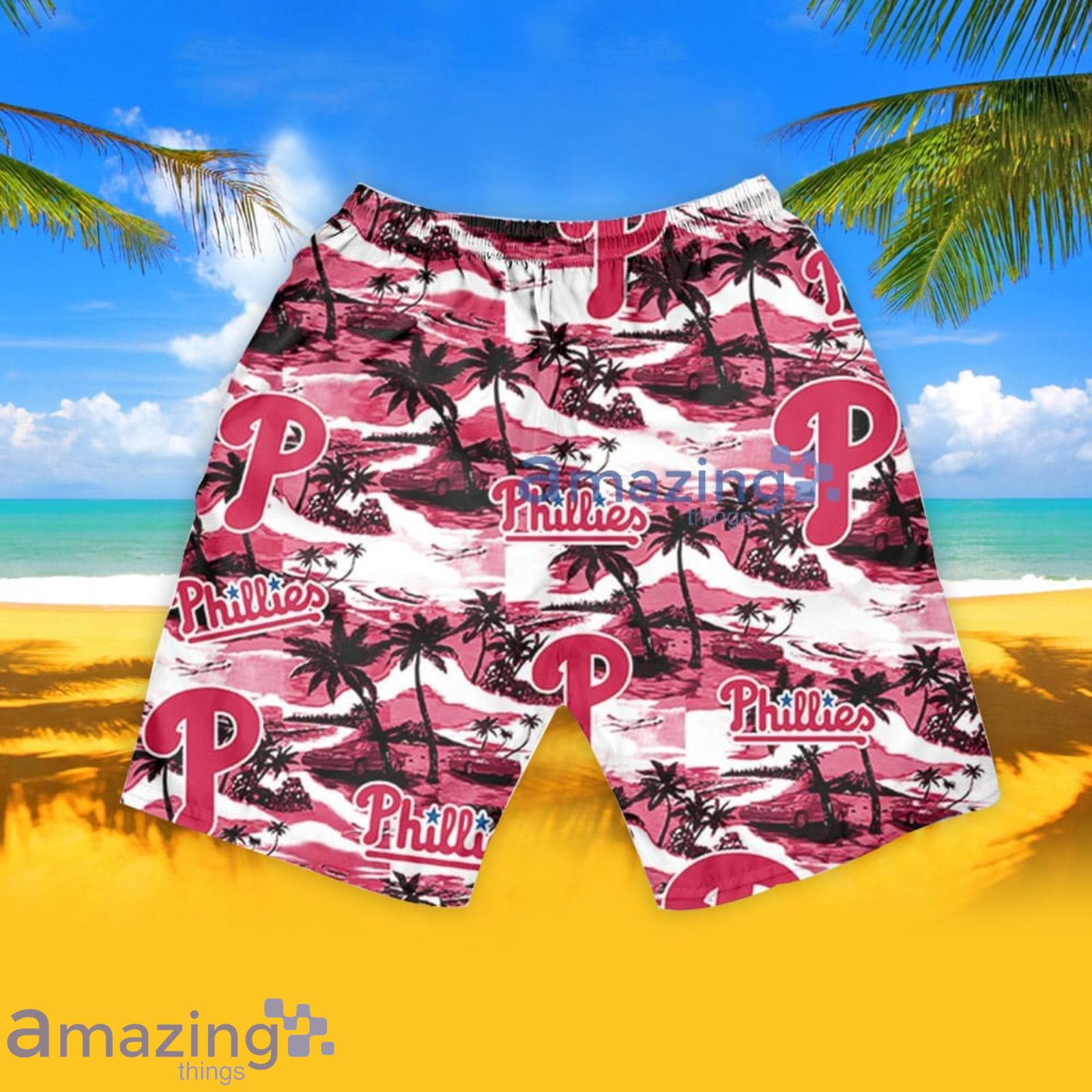 Philadelphia Phillies Sea Island Pattern Hawaiian Shirt And Shorts Summer Gift For Phillies Fans image Philadelphia Phillies Sea Island Pattern Hawaiian Shirt And Shorts Summer Gift For Phillies Fans Product Photo 6