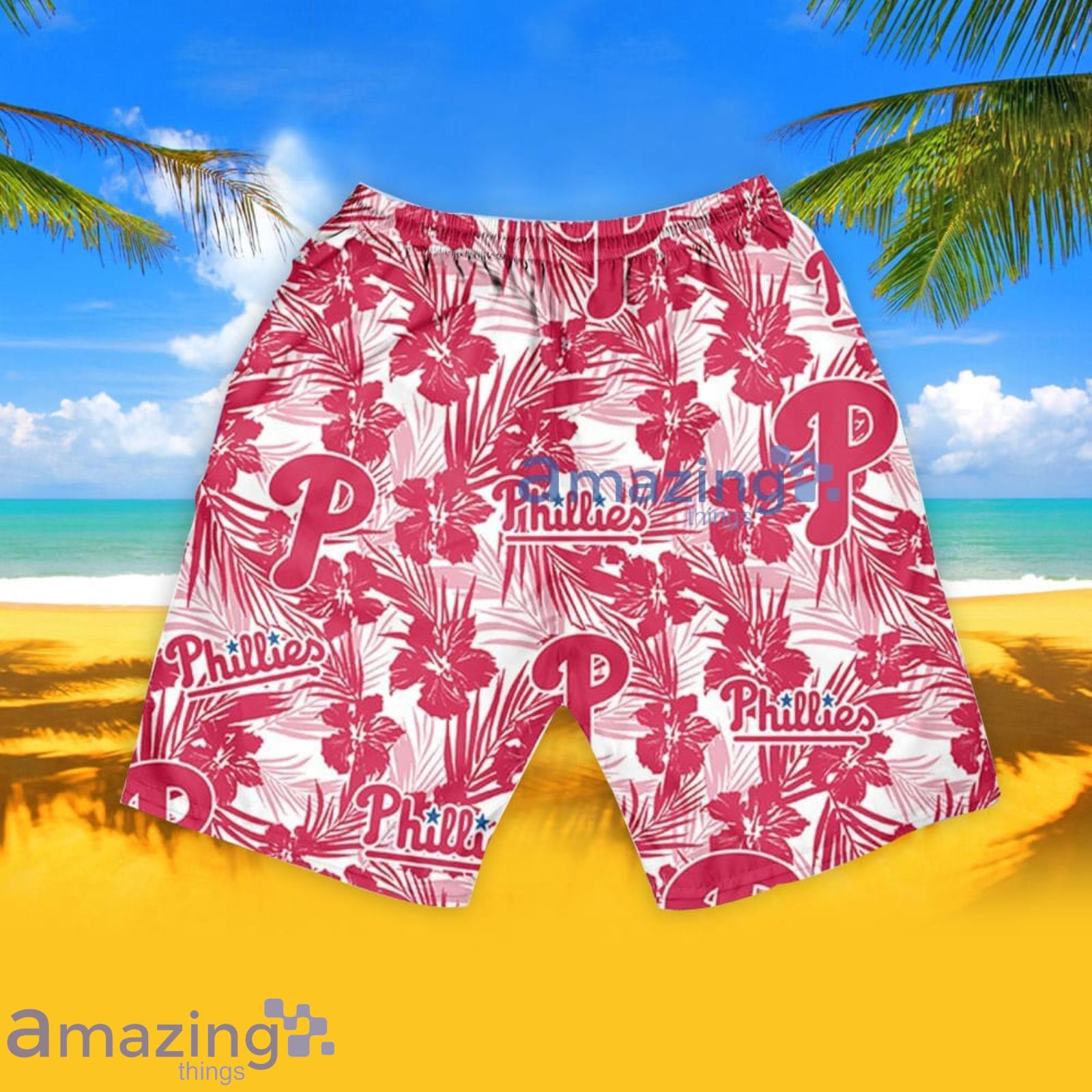 Philadelphia Phillies Tropical Aloha Hawaiian Shirt And Shorts Beach Gift -  Banantees