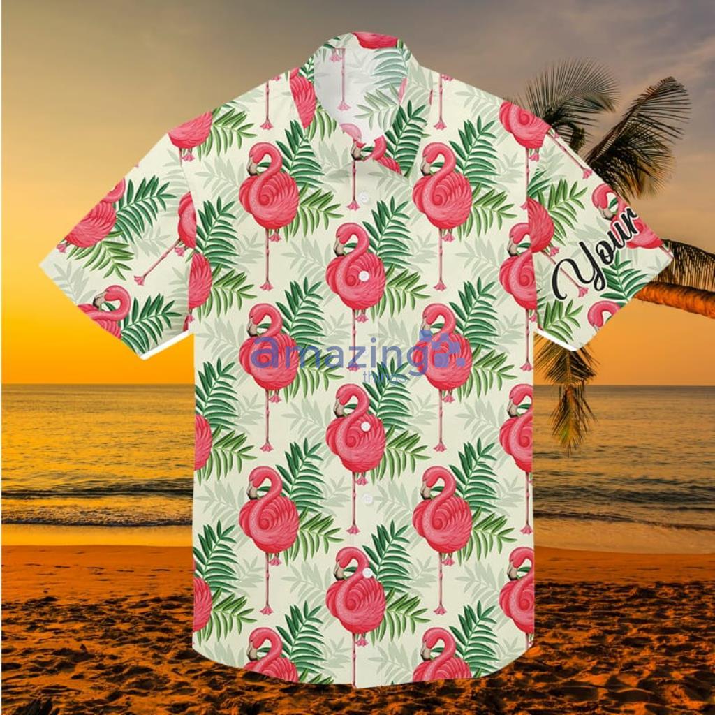 Pink Flamingo Mens Hawaiian Shirt 