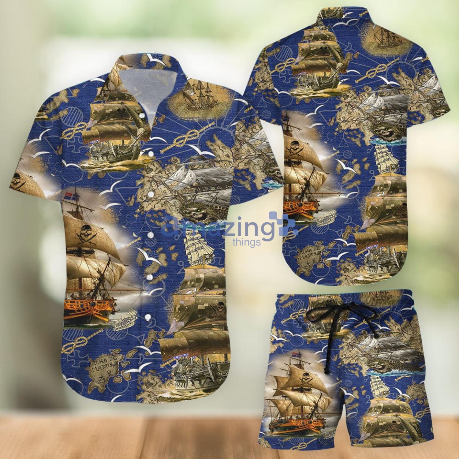 Pirate Aloha Combo Hawaiian Shirt And Shorts Gift For Summer Vacation Product Photo 1