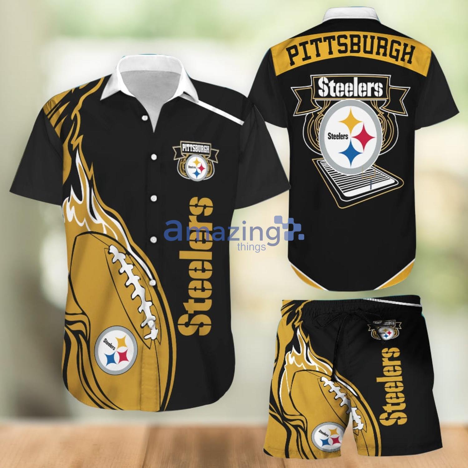 Pittsburgh Steelers Aloha Combo Hawaiian Shirt And Shorts Gift For Summer Vacation Product Photo 1