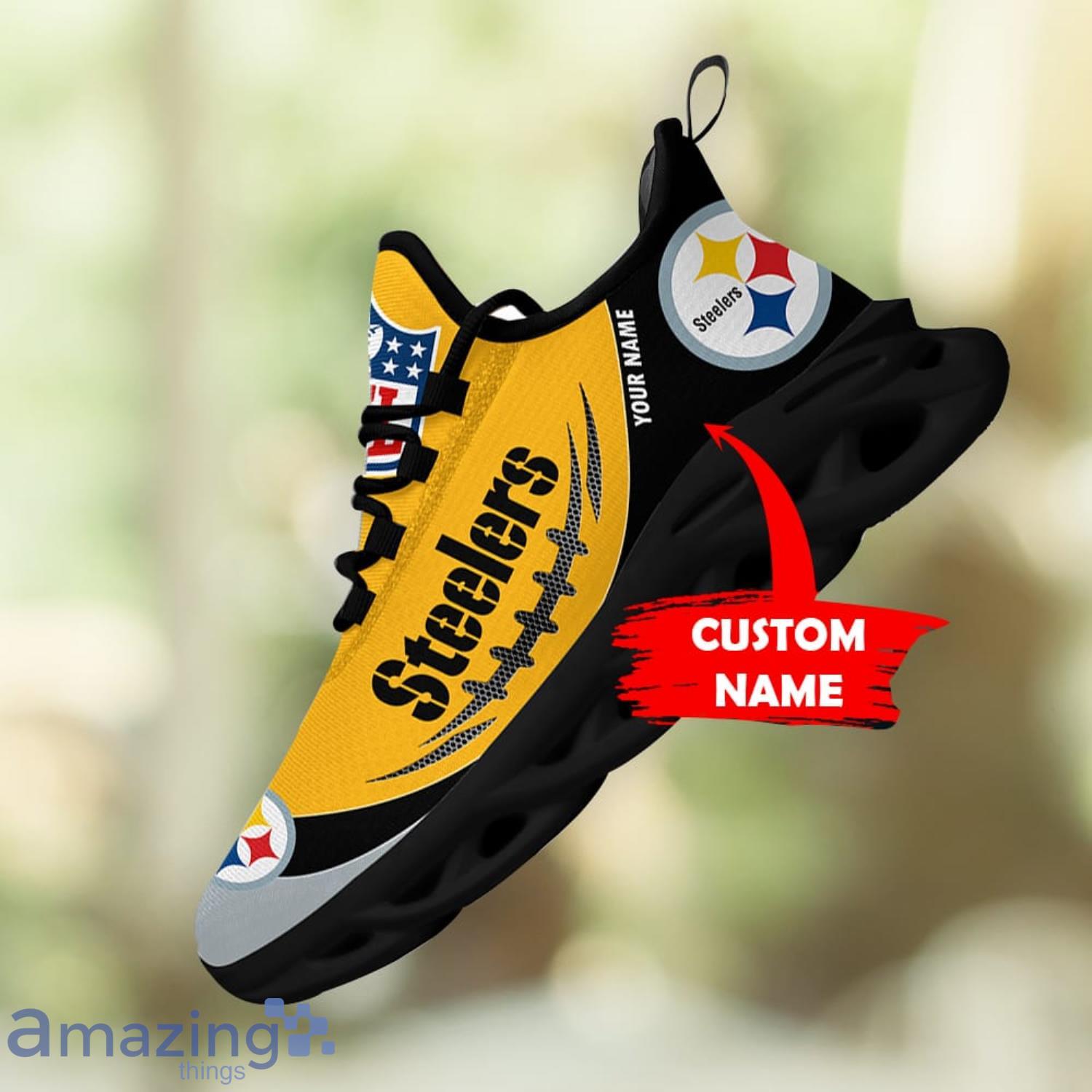 Pittsburgh Steelers Drip Logo NFL Max Soul Shoes Custom Name For