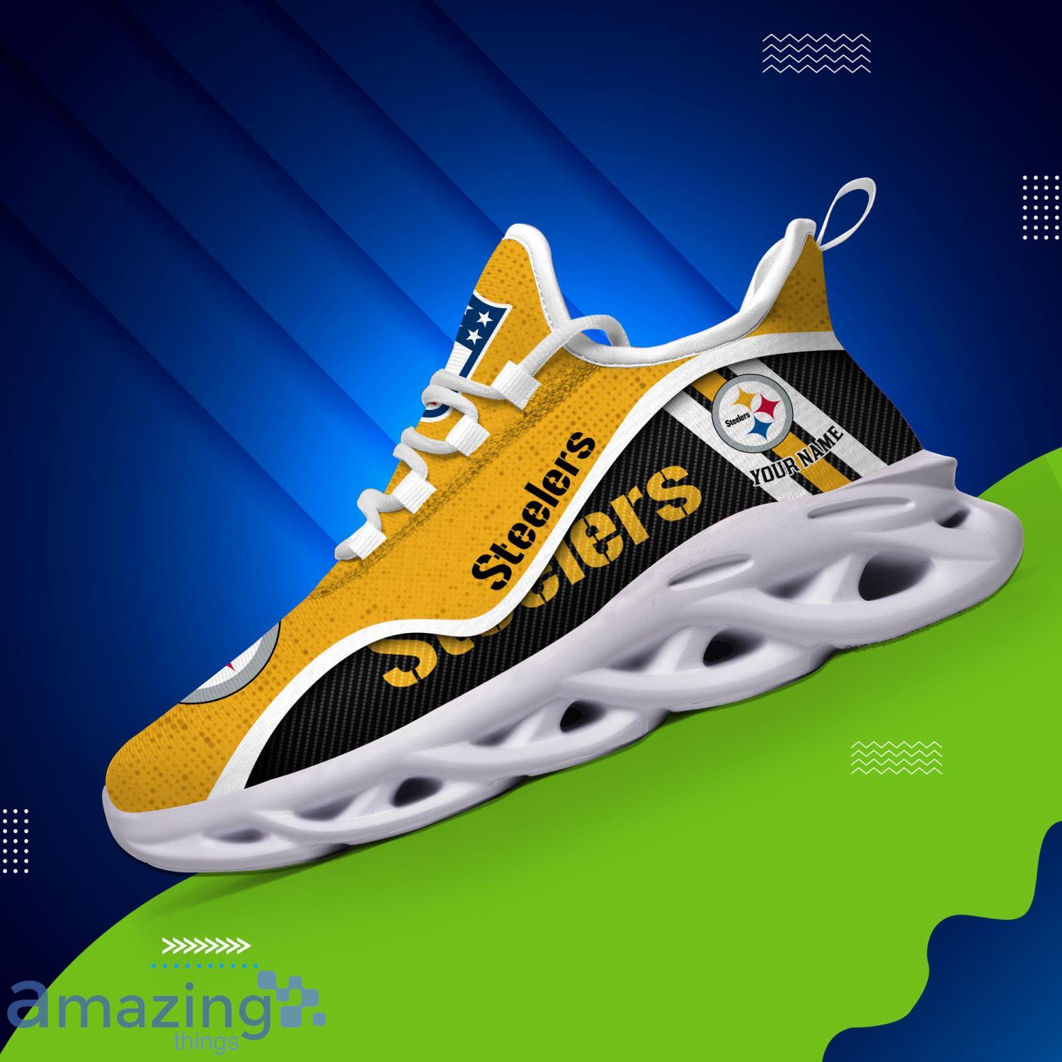 Pittsburgh Steelers Custom Name Men And Women Max Soul Shoes image Pittsburgh Steelers Custom Name Men And Women Max Soul Shoes Product Photo 2
