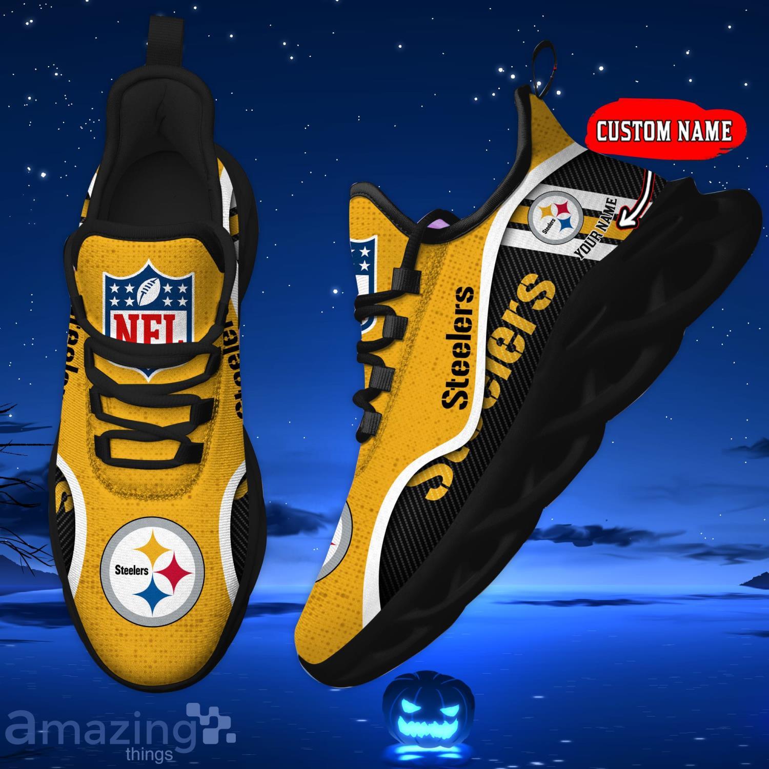 Pittsburgh Steelers Custom Name Men And Women Max Soul Shoes image Pittsburgh Steelers Custom Name Men And Women Max Soul Shoes Product Photo 3