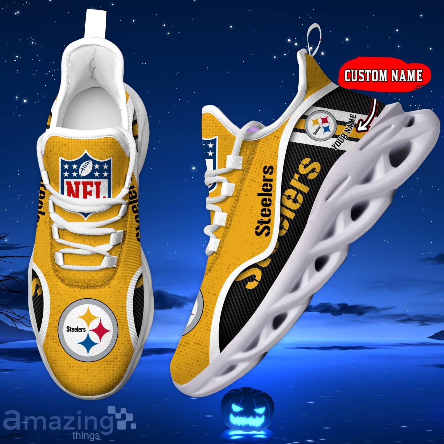 Pittsburgh Steelers Custom Name Men And Women Max Soul Shoes image Pittsburgh Steelers Custom Name Men And Women Max Soul Shoes Product Photo 4